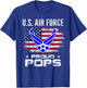 U.S Air Force Proud Pops With American Flag Gift Veteran Kids Men T-Shirt - T-Shirt | Royal