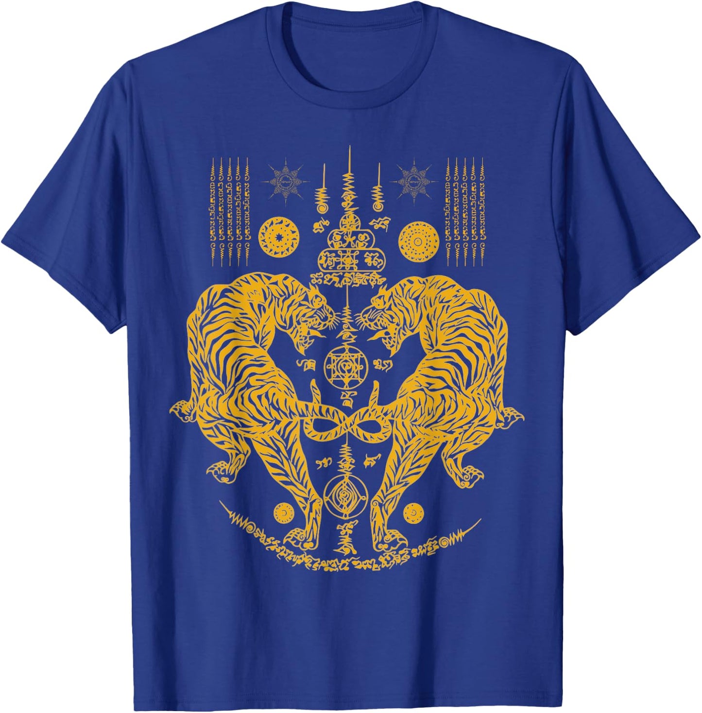 Sawadee Thai Traditional Sak Yant Thai Twin Tigers Muay Thai T-Shirt - T-Shirt | Royal