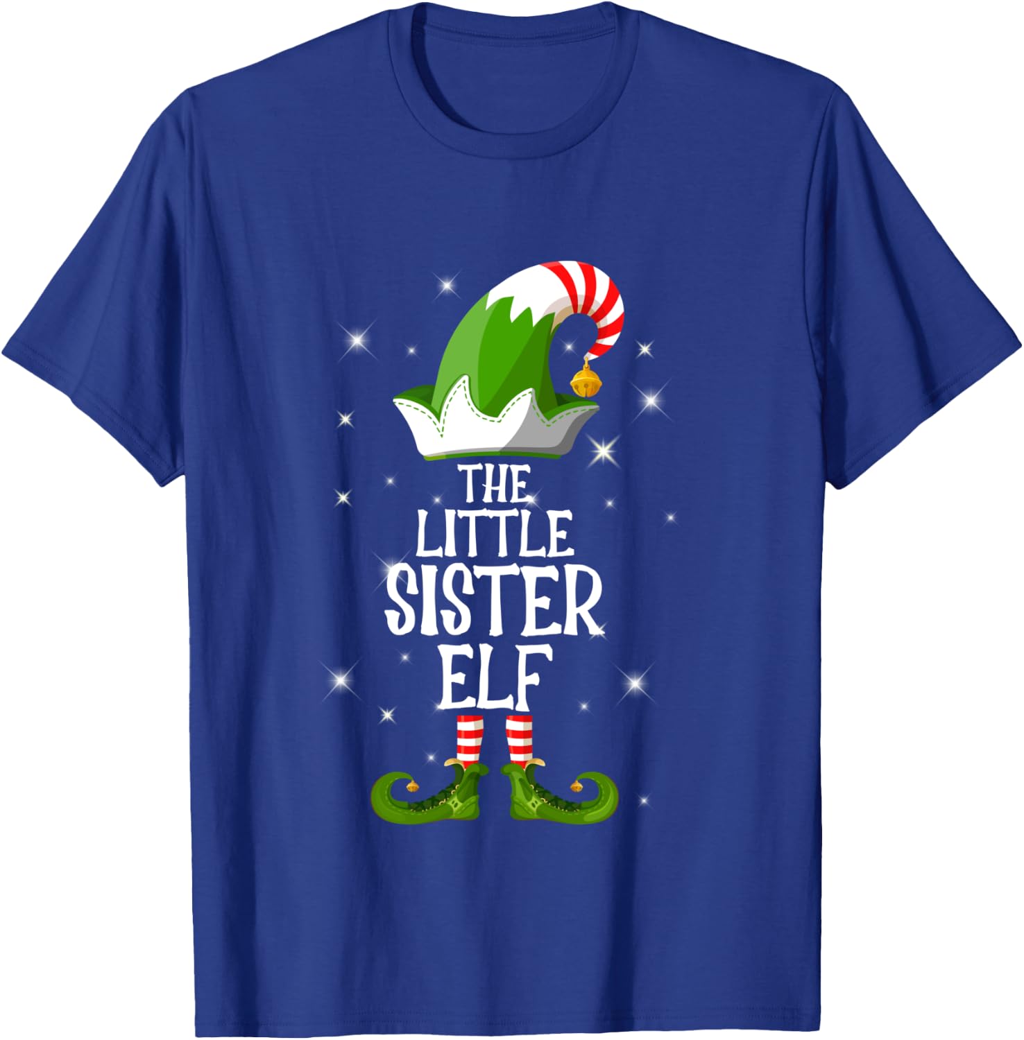 The Little Sister Elf Family Matching Group Christmas T-Shirt - T-Shirt | Royal