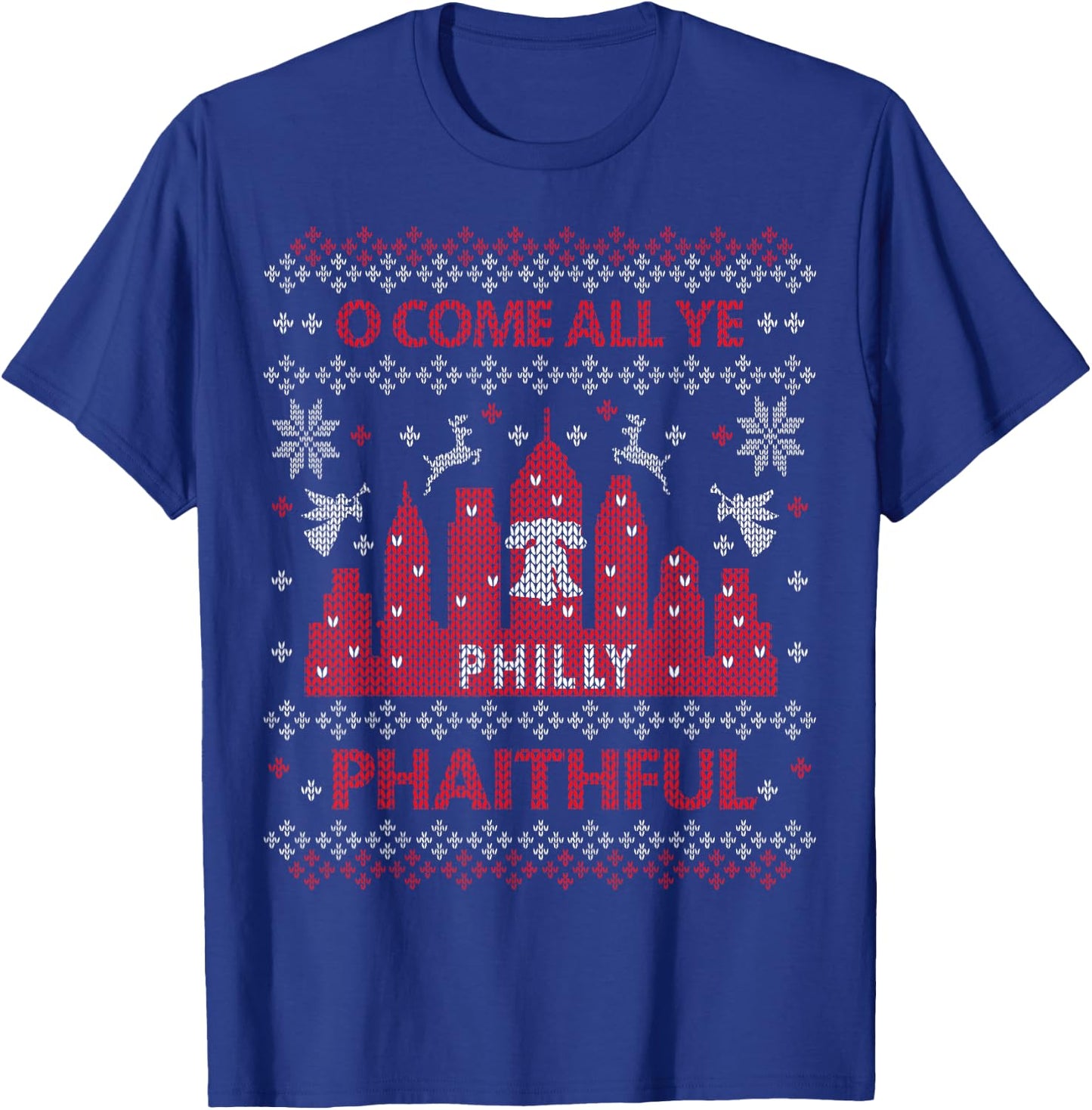 Philly Faithful Funny Philadelphia Philly Fan Ugly Christmas T-Shirt - T-Shirt | Royal
