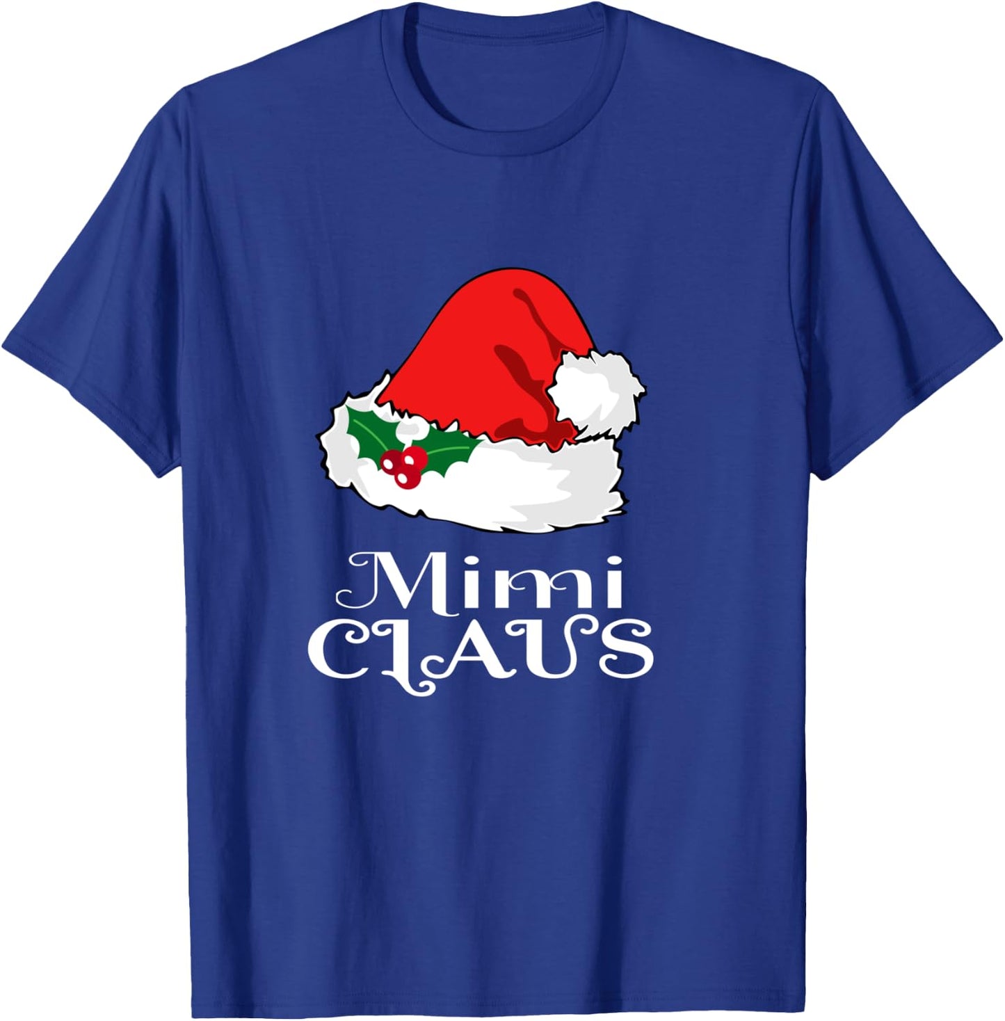 Christmas Mimi Claus Matching Pajama Santa Hat X-mas T-Shirt - T-Shirt | Royal