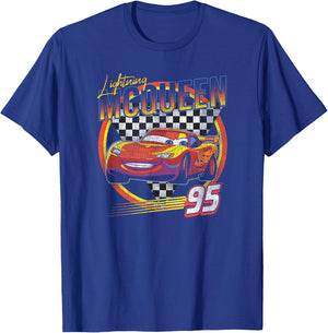 Disney Pixar Cars Lightning McQueen Vintage Race Small T-Shirt - T-Shirt | Royal