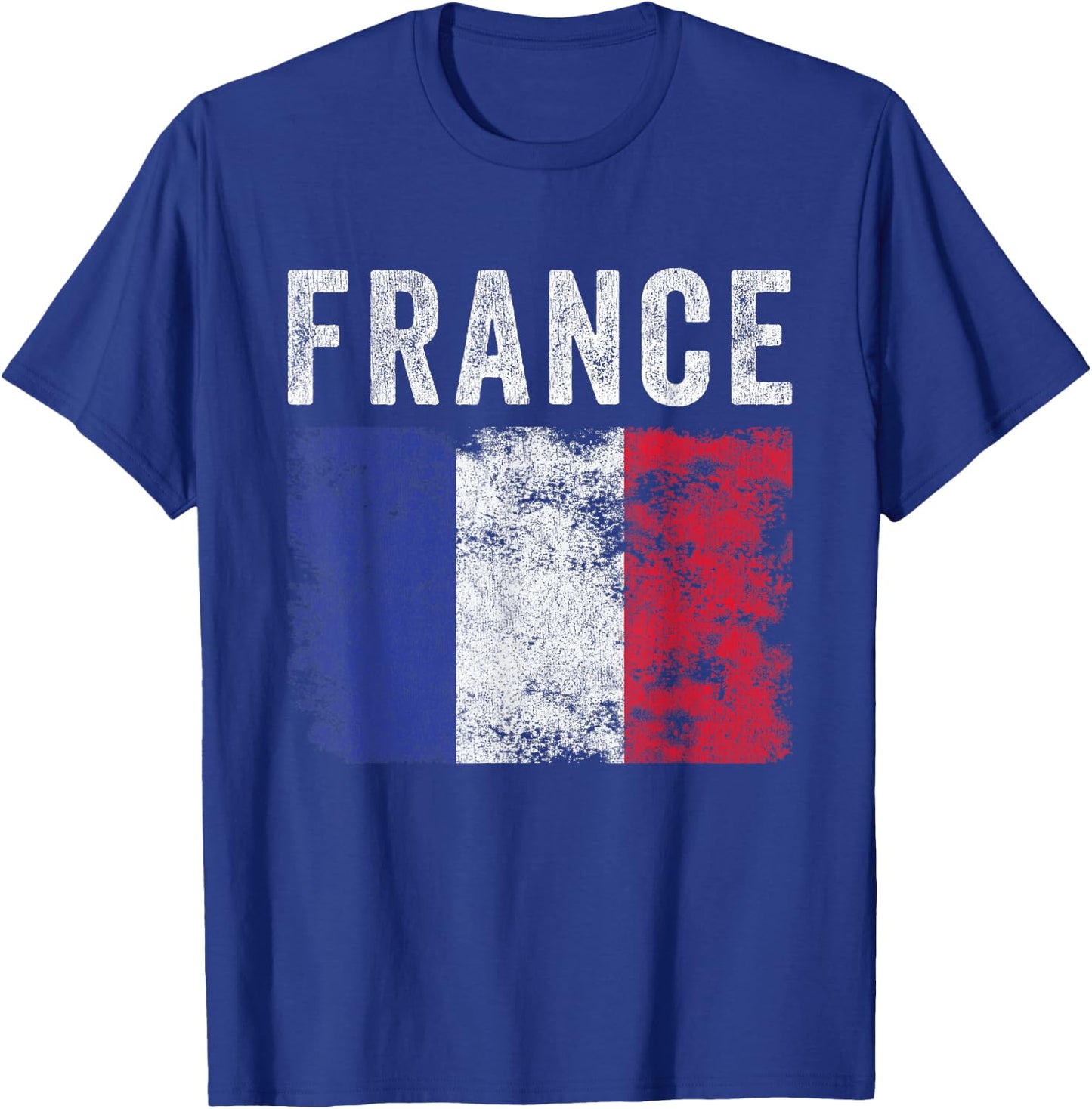 France Flag Distressed - Men Women Kids - French Flag T-Shirt - T-Shirt | Royal