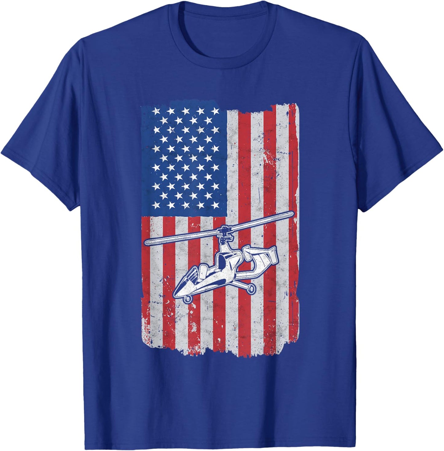 Gyrocopter USA Flag Gyroplane Autogyro Gyrocopter T-Shirt - T-Shirt | Royal