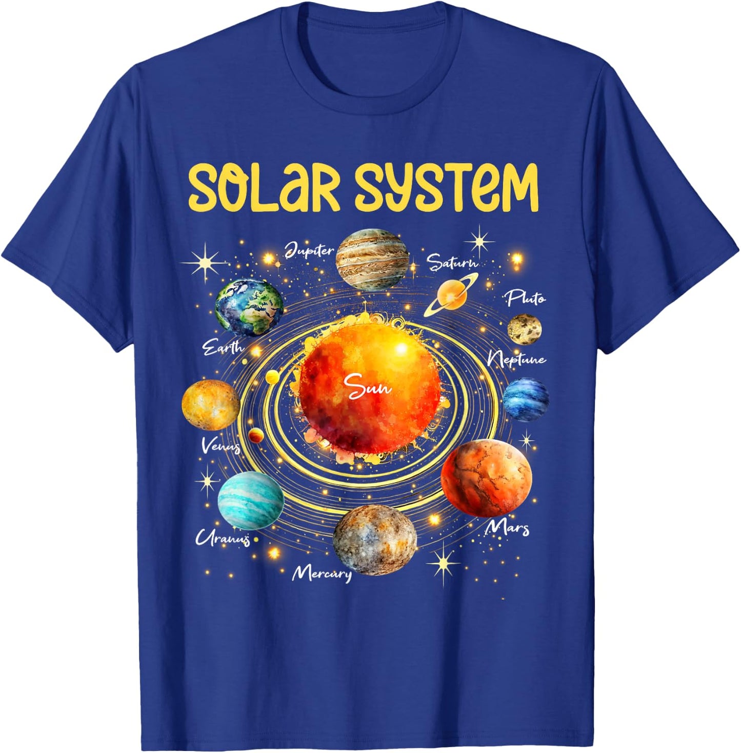 Solar System Planets Science Space Boys Girls STEM Kids T-Shirt - T-Shirt | Royal