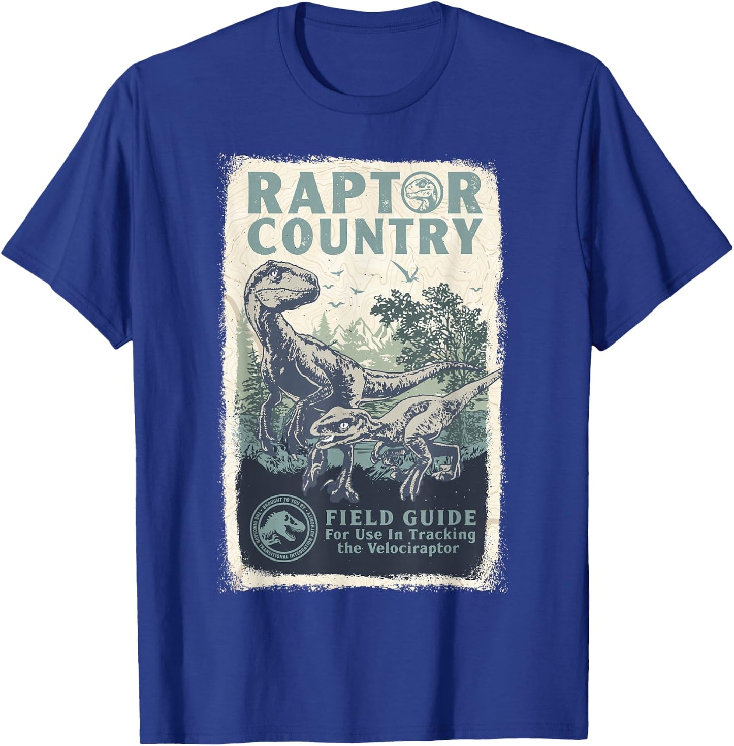 Jurassic World Dominion Velociraptor Raptor Country Poster T-Shirt - T-Shirt | Royal
