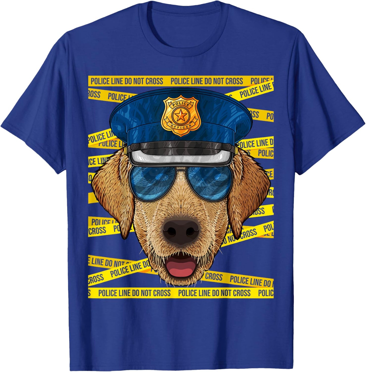 Labrador Retriever Police Officer Policeman Funny Police Dog T-Shirt - T-Shirt | Royal