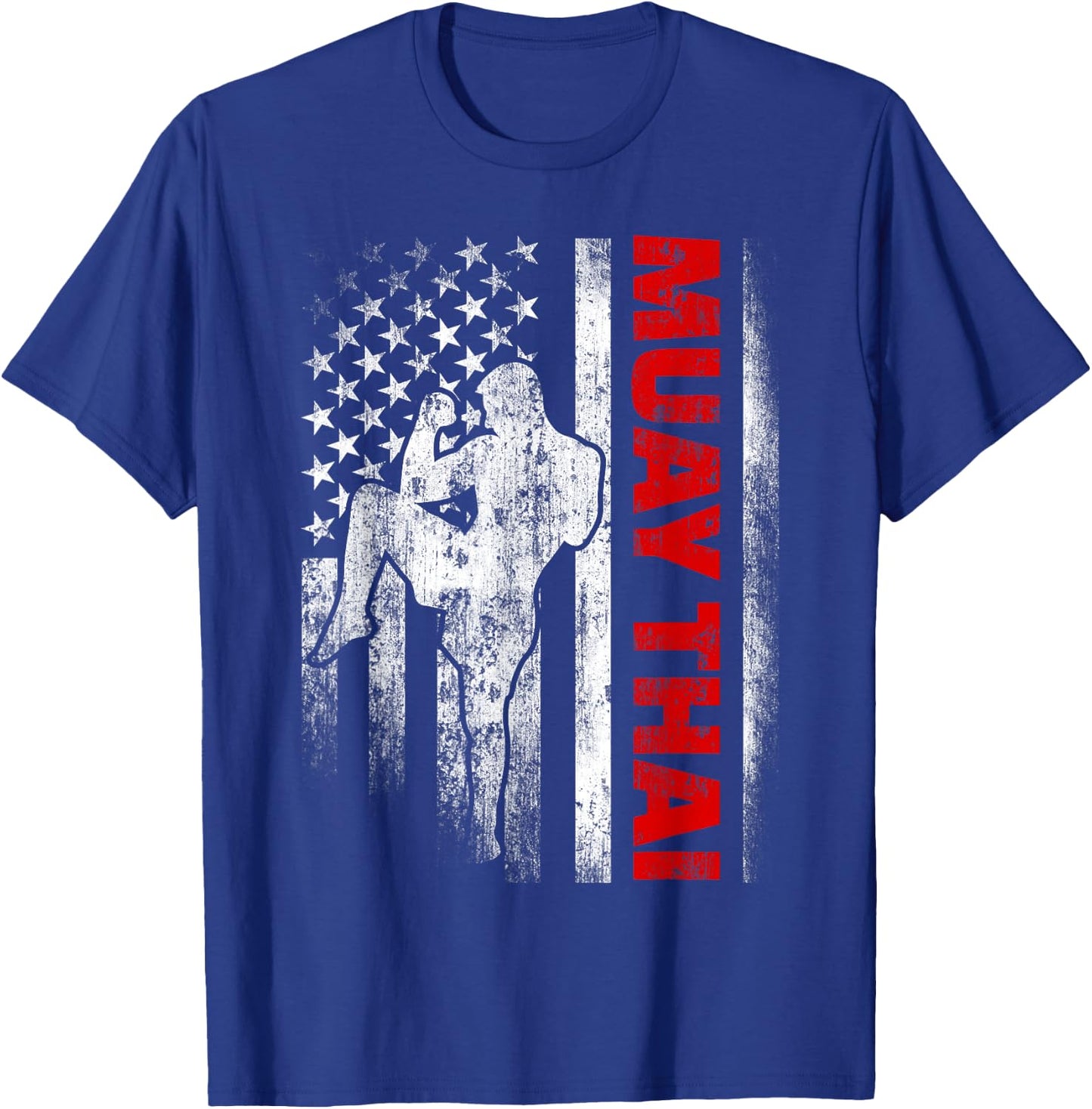 Muay Thai Boxing US American Flag T-Shirt - T-Shirt | Royal