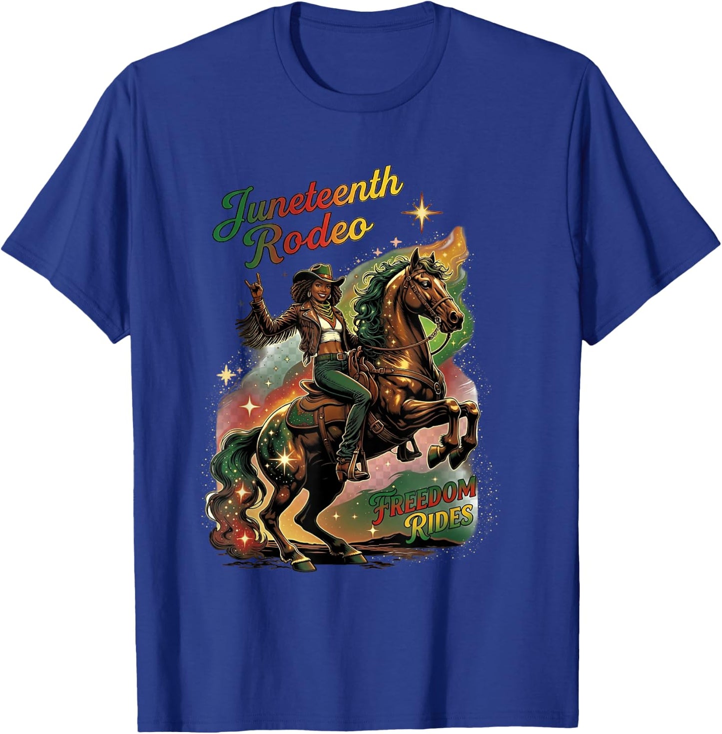 Black Cowgirl Western Rodeo Juneteenth Black History Texas T-Shirt - T-Shirt | Royal