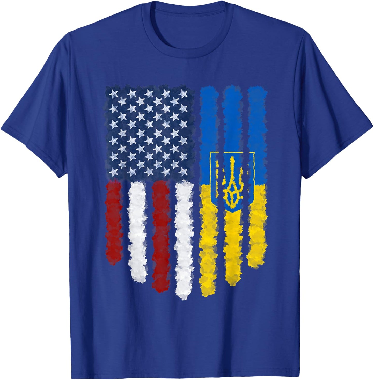 Ukrainian American Flag Ukraine Usa America T-Shirt - T-Shirt | Royal