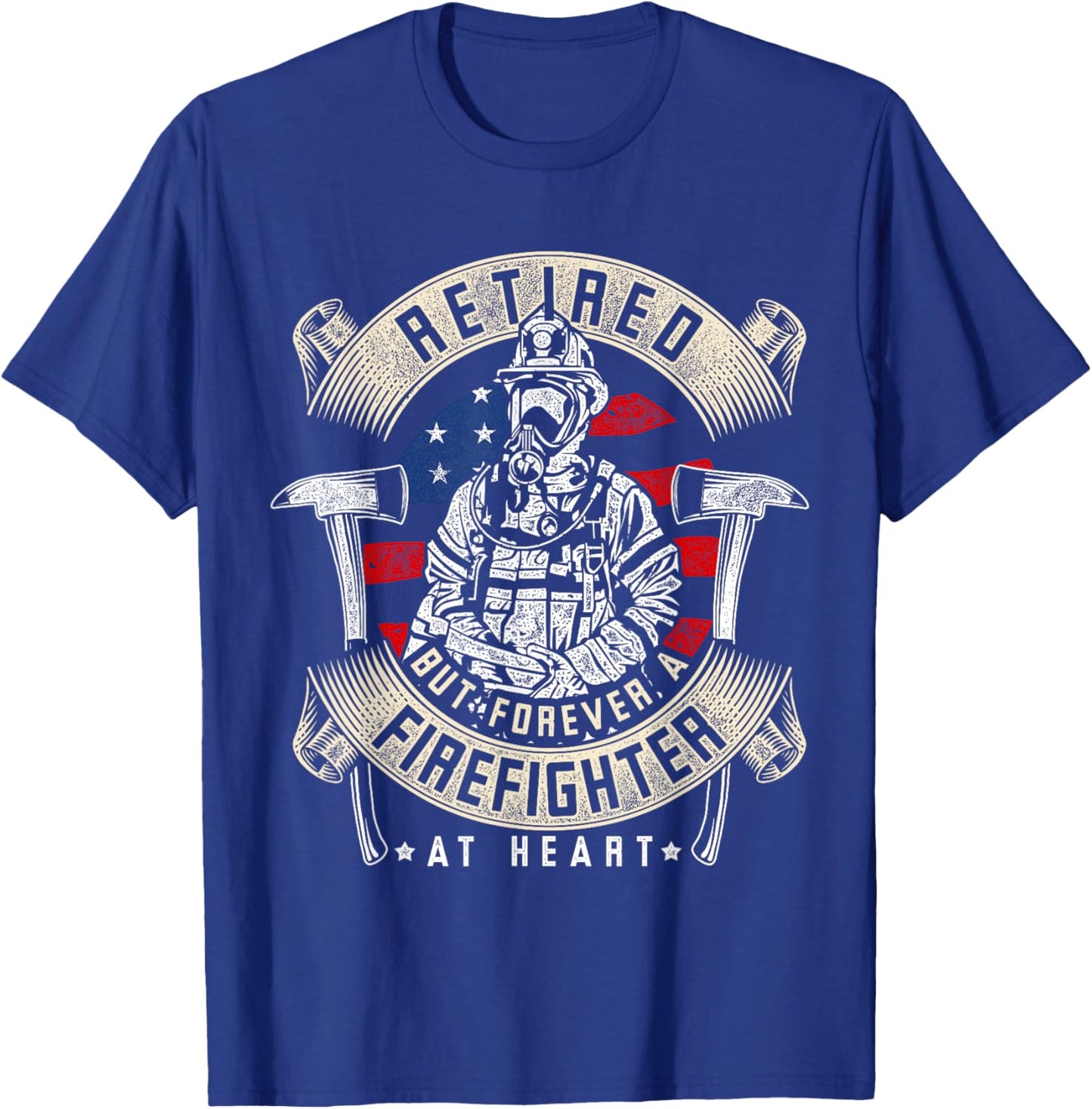 Retired Firefighter 911 Rescue Retirement Gift Firefighter T-Shirt - T-Shirt | Royal
