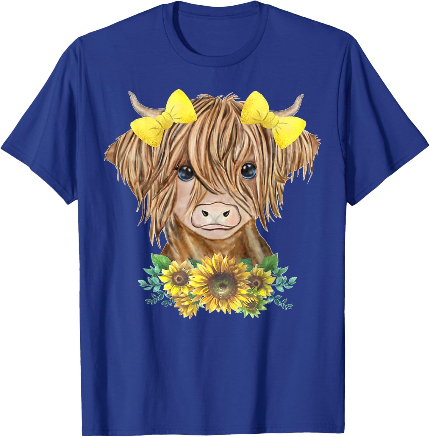 Highland Cow With Sunflowers T-Shirt - T-Shirt | Royal