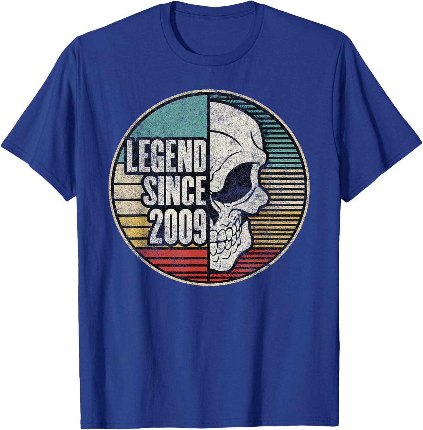 Legend Since 2009 Birthday Vintage Skull T-Shirt - T-Shirt | Royal