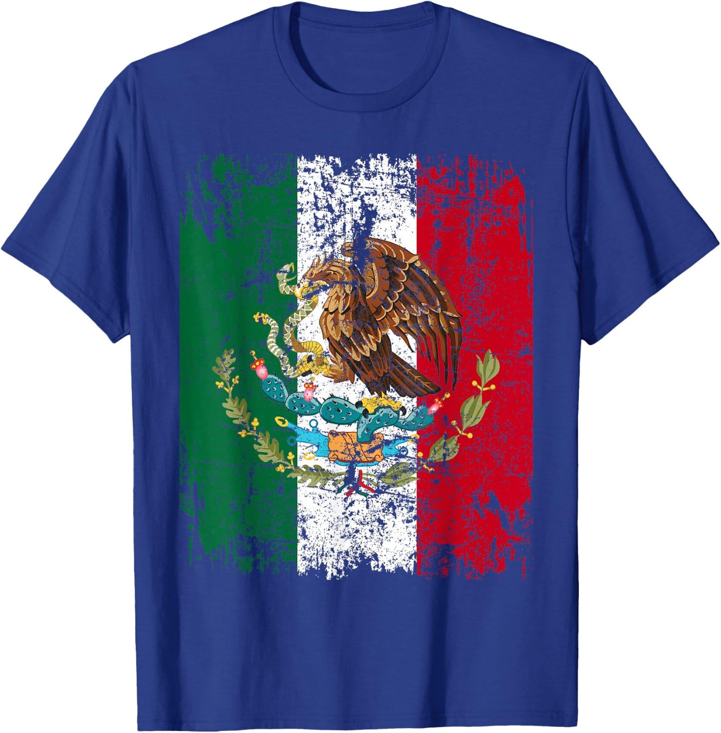 Mexico Flag Vintage | Men Women Kids | Mexico Small T-Shirt - T-Shirt | Royal