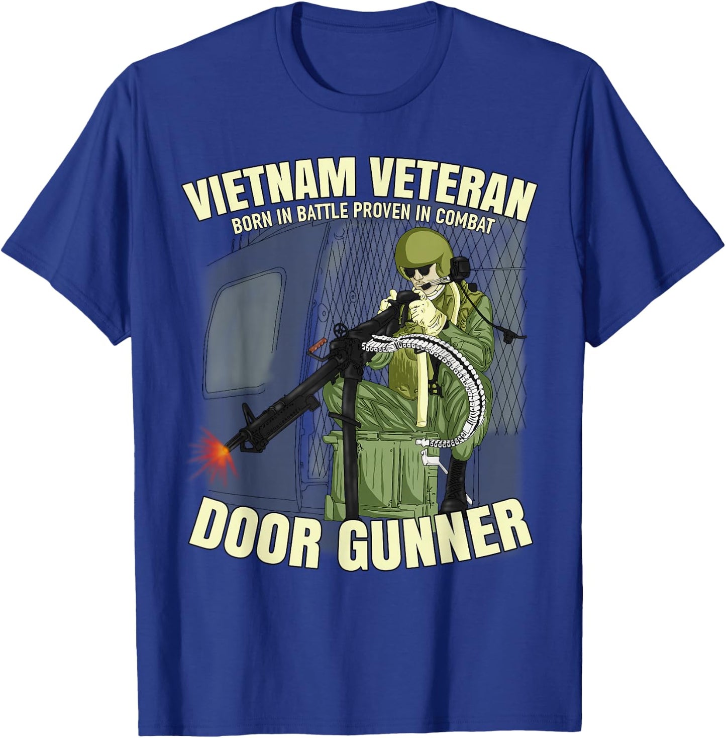 Vietnam Veteran Door Gunner T-Shirt - T-Shirt | Royal