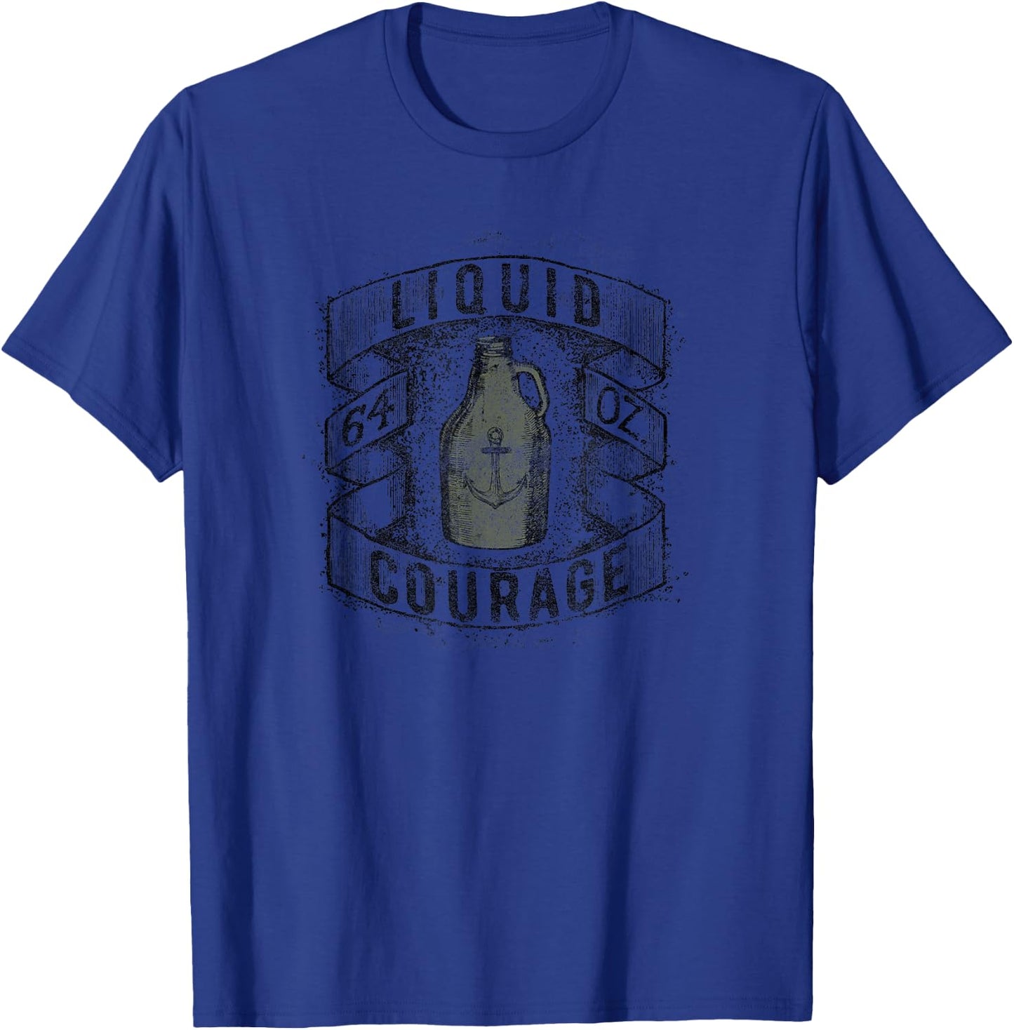 Trendy 64 Oz Liquid Courage Jug Sketch T-Shirt - T-Shirt | Royal