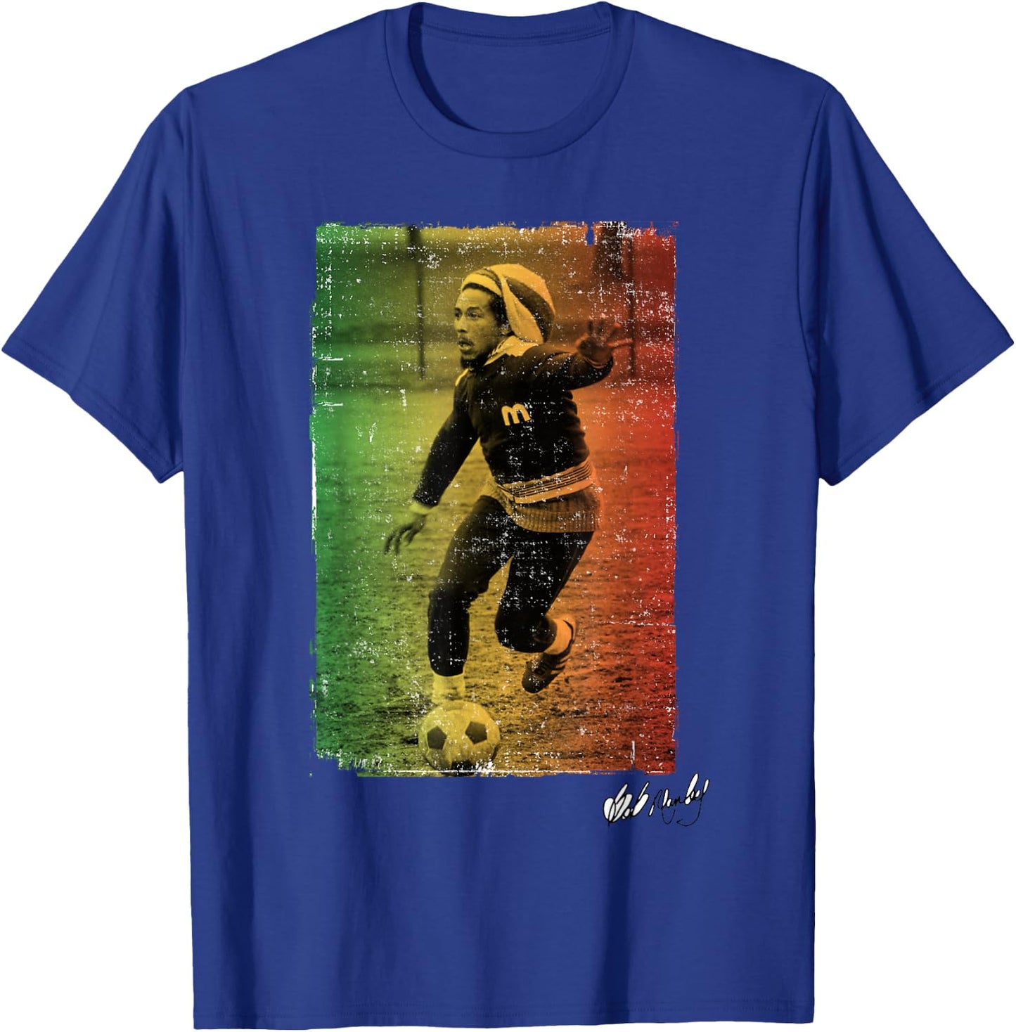 Bob Marley Rasta Football T-Shirt - T-Shirt | Royal
