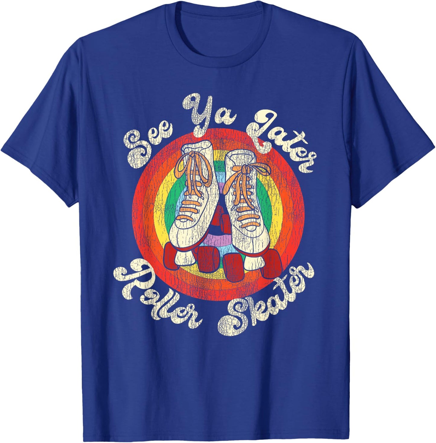 Cool Roller Skating Skate Girl 1970S Retro T-Shirt - T-Shirt | Royal