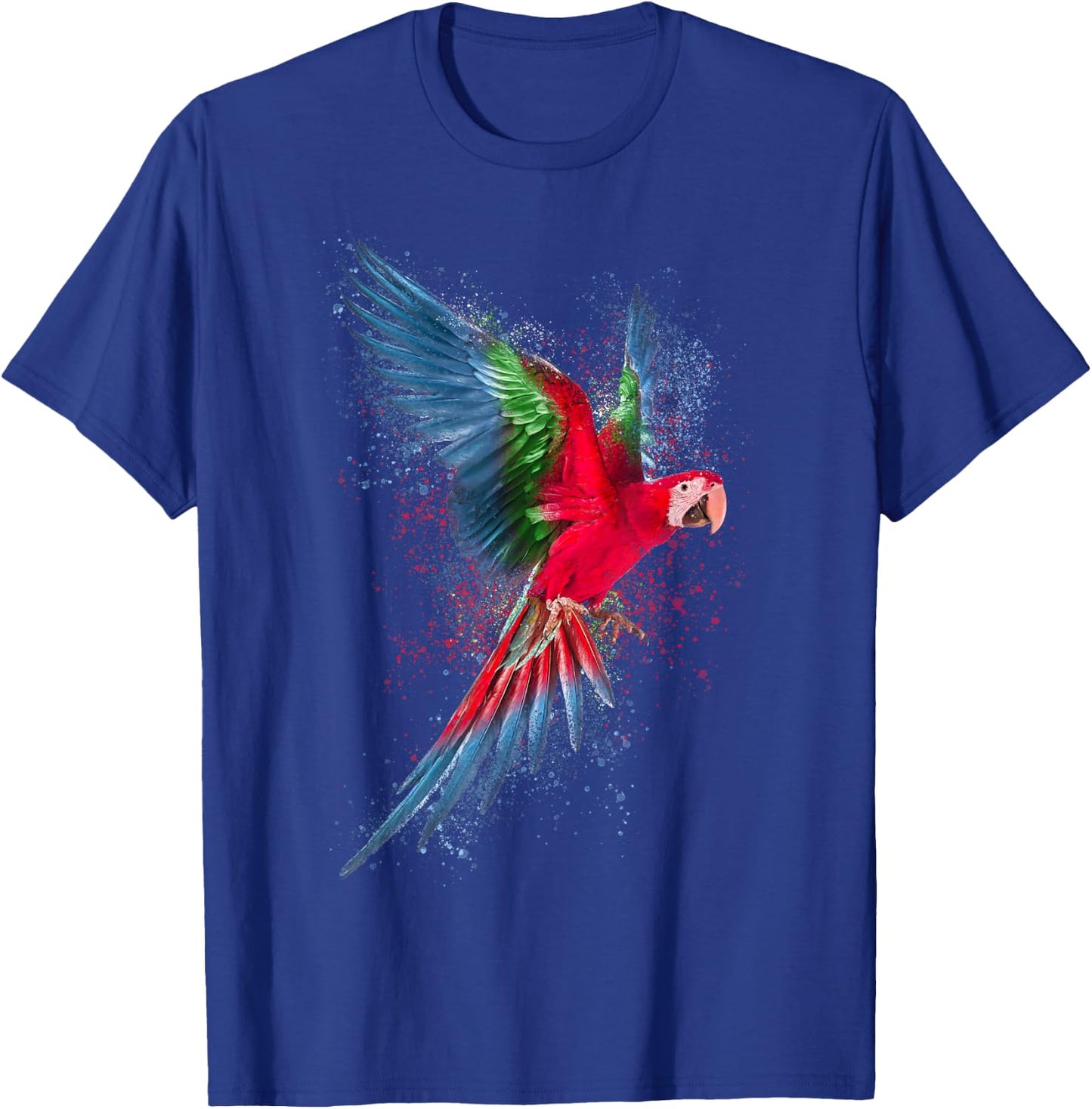 Parrot Colourful Art Animal Bird Motif T-Shirt - T-Shirt | Royal