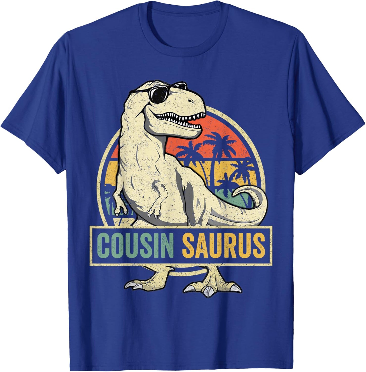 Cousinsaurus T Rex Dinosaur Cousin Saurus Boy Family T-Shirt - T-Shirt | Royal
