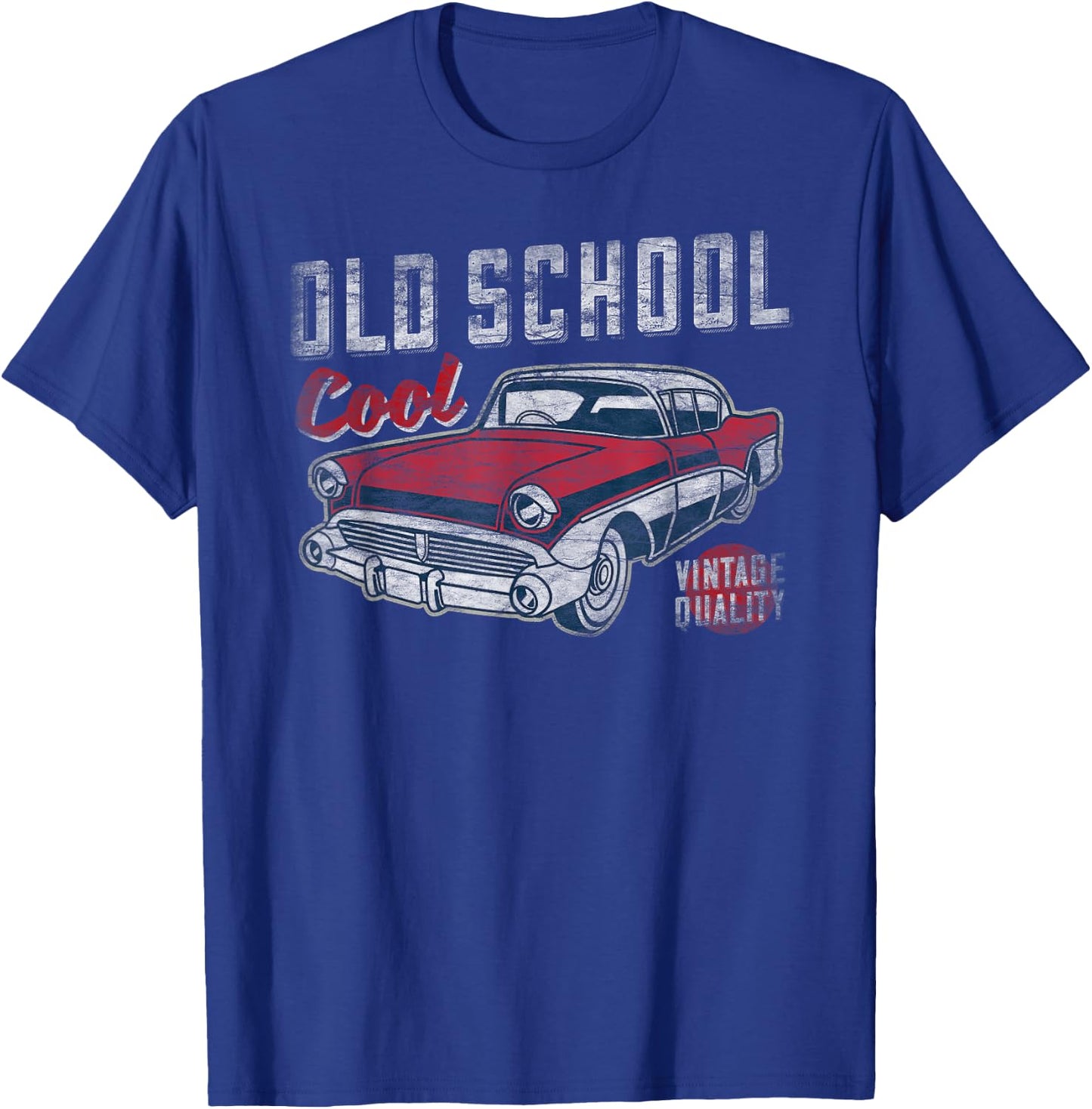 Old School Cool - 50s vintage Car Birthday Fathers Day T-Shirt - T-Shirt | Royal