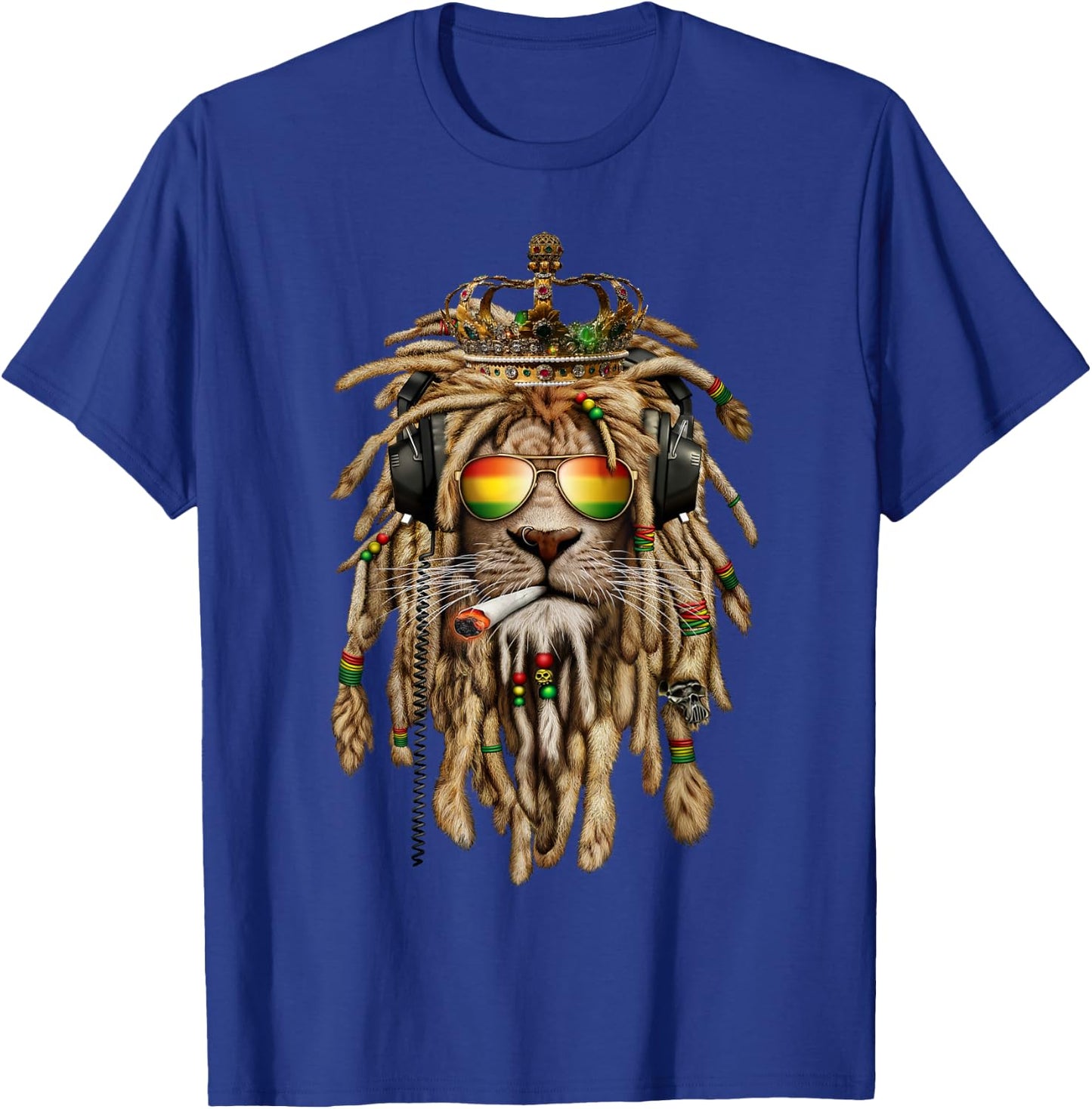 Rastafarian clothing and Reggae apparel with Reggae Lion T-Shirt - T-Shirt | Royal