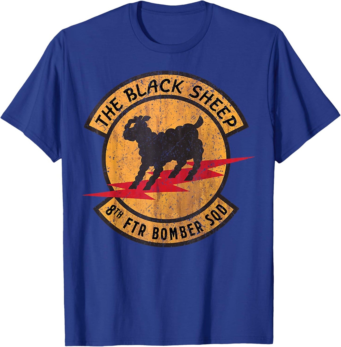 Vintage Black Sheep 8th FTR Bomber Squadron T-Shirt - T-Shirt | Royal