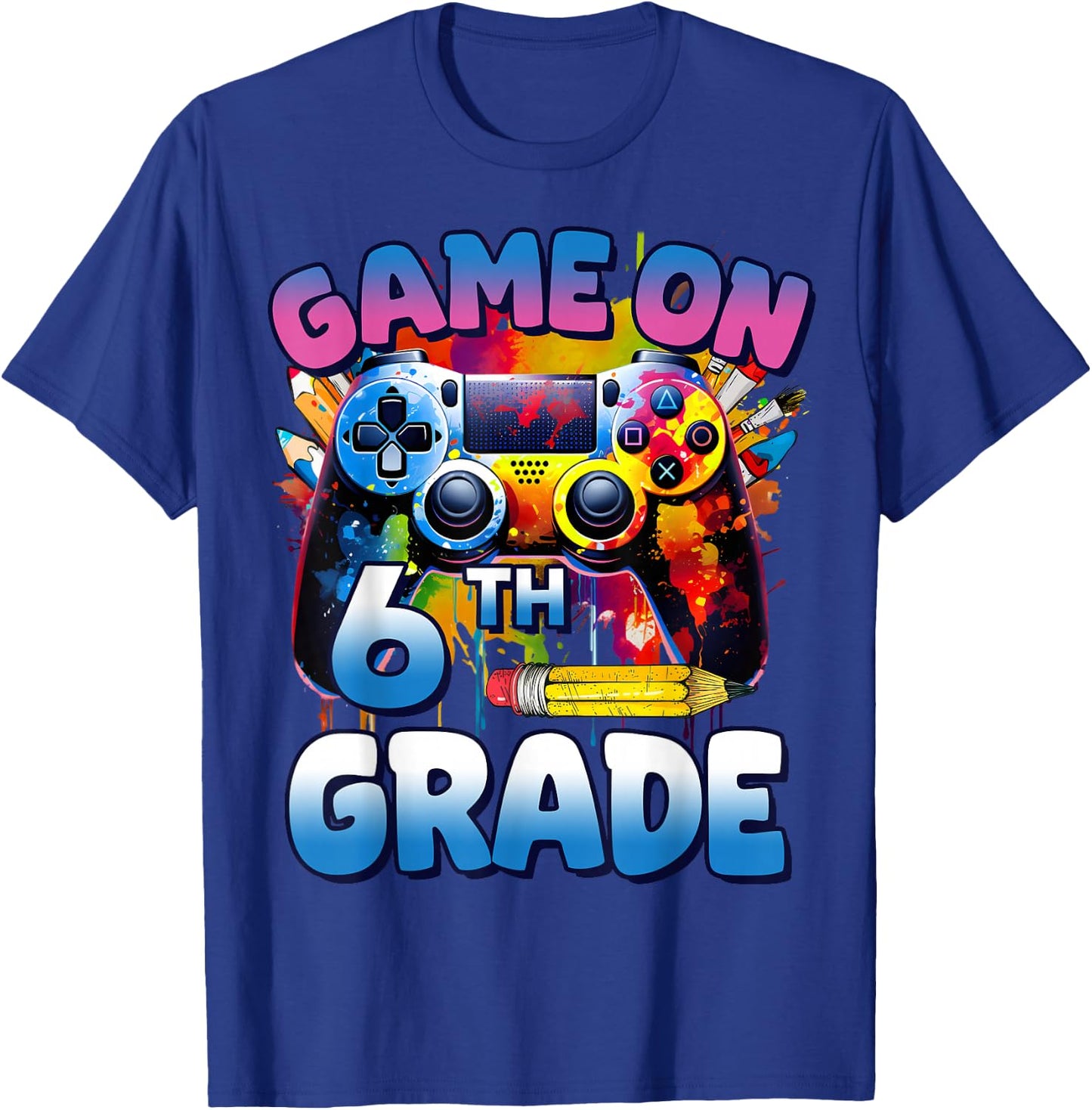 Game On 6th Grade First Day Gamer Shirt Boys T-Shirt - T-Shirt | Royal