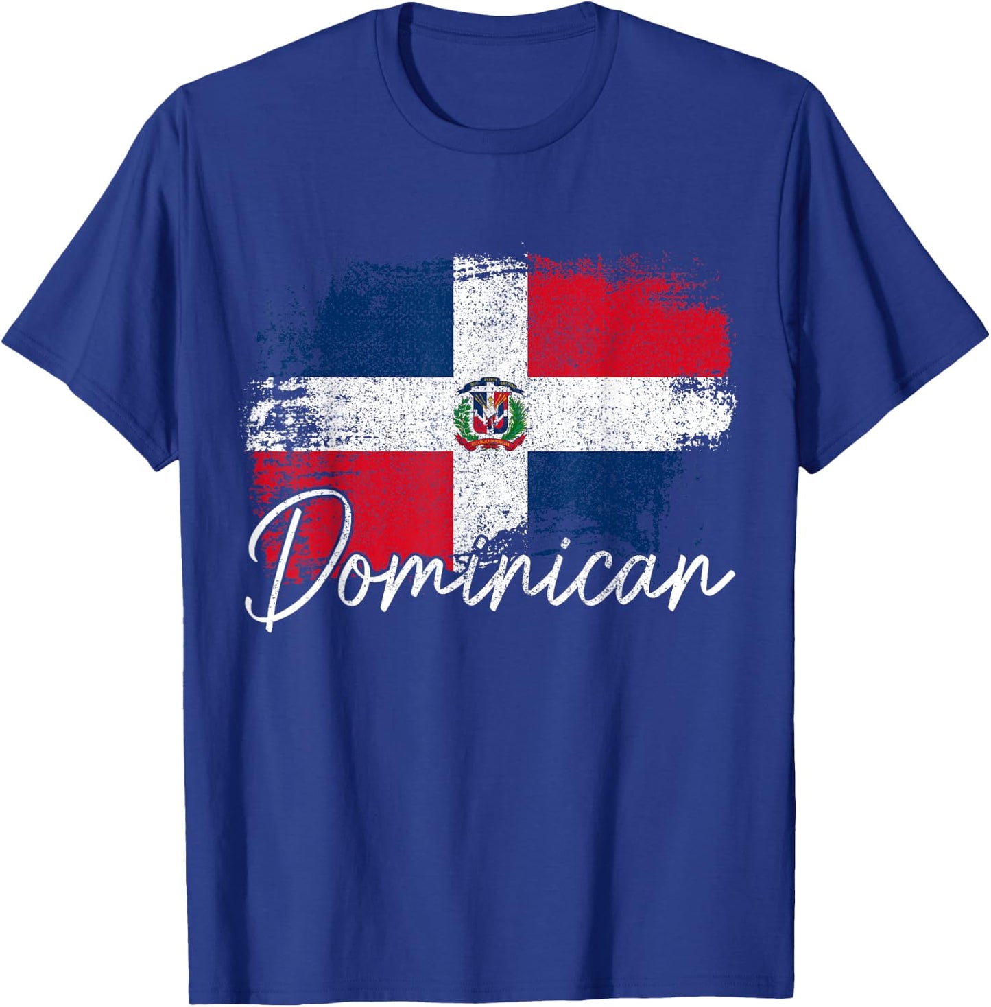 Dominican Republic Vintage Flag Dominican Pride Roots T-Shirt - T-Shirt | Royal
