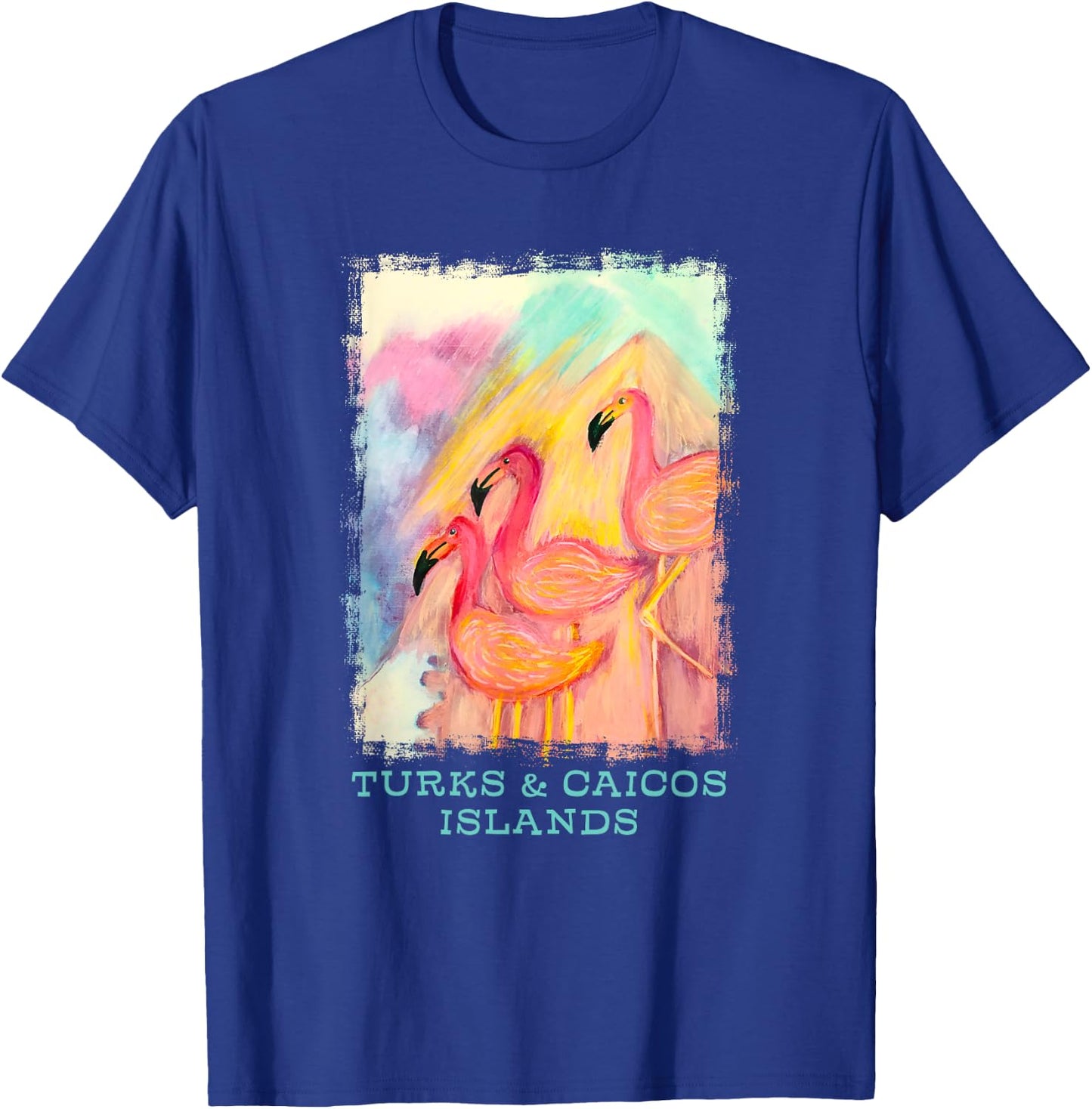 Turks and Caicos Islands Flamingo Birds Birders Souvenir T-Shirt - T-Shirt | Royal