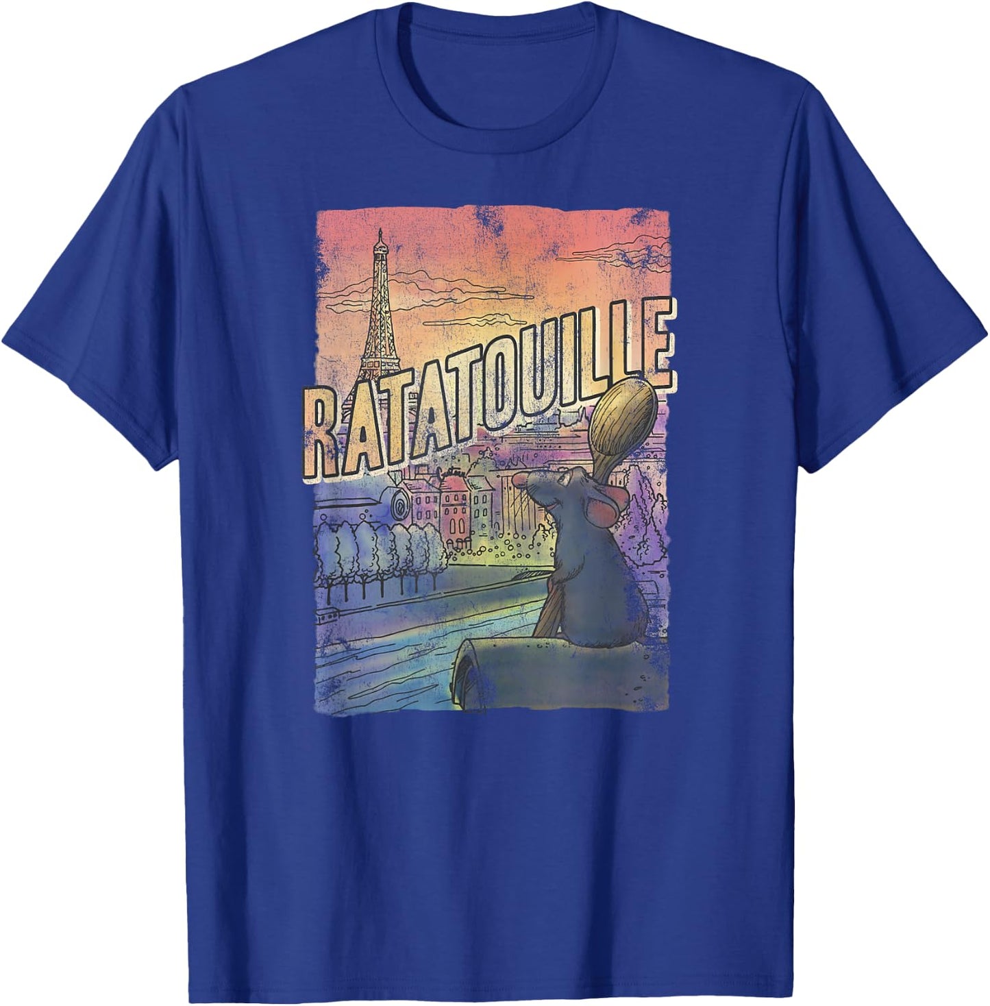 Disney Pixar Ratatouille Remy City View Poster T-Shirt - T-Shirt | Royal