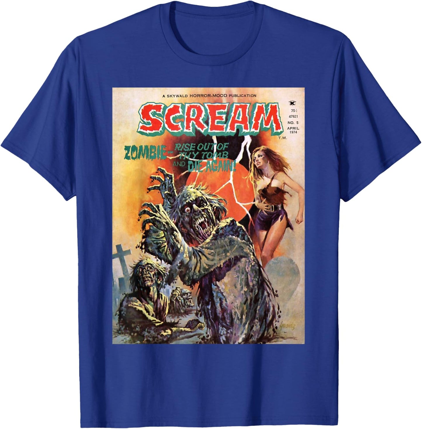 Zombie Halloween Horror Vintage Comic Book Retro Funny Scary T-Shirt - T-Shirt | Royal