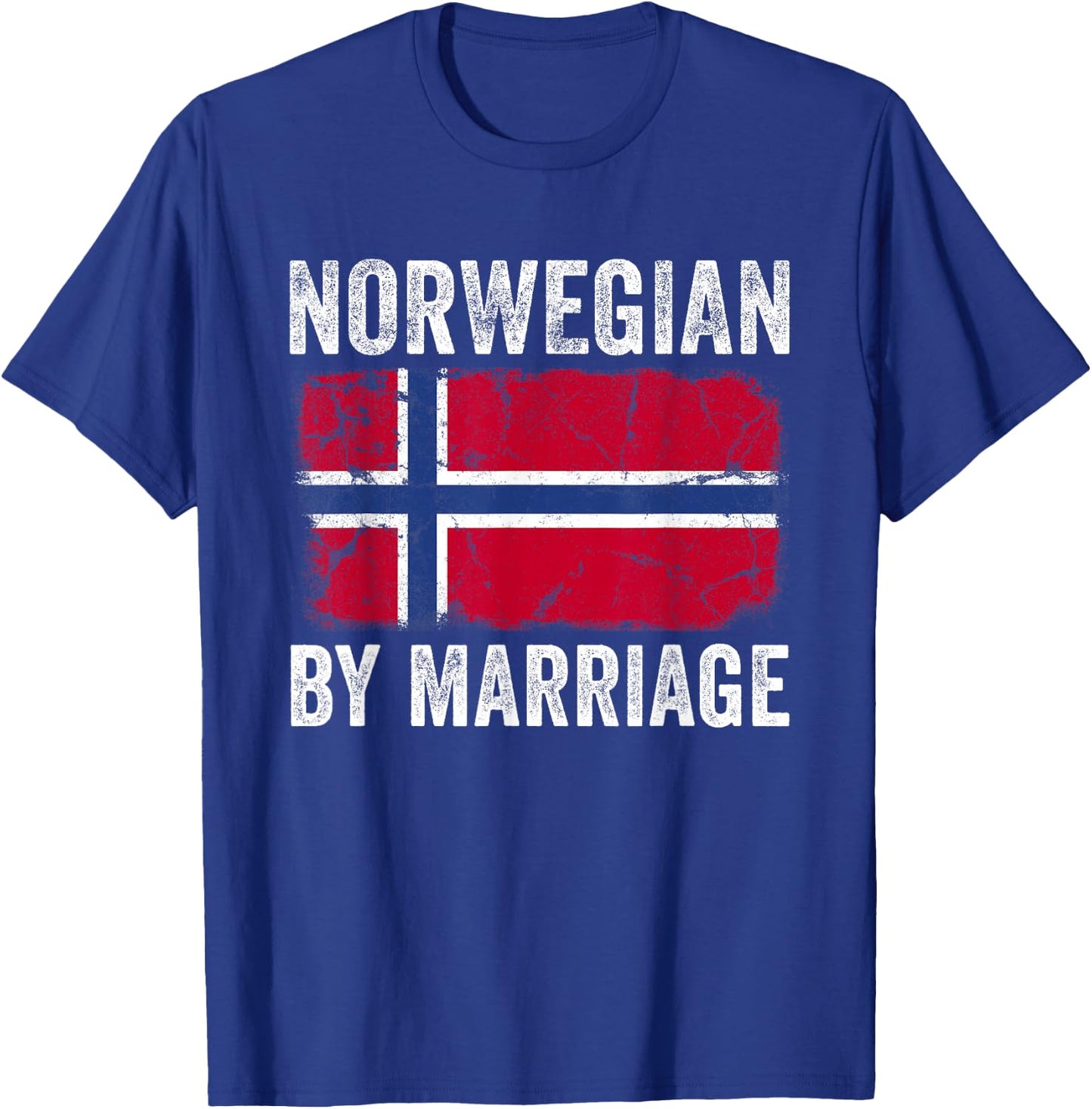 Norwegian By Marriage Norway Flag Funny Husband Wife T-Shirt - T-Shirt | Royal