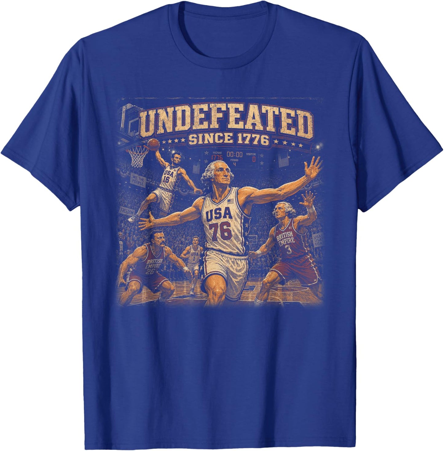 Undefeated Since 1776 George Washington Meme 4th of July T-Shirt - T-Shirt | Royal