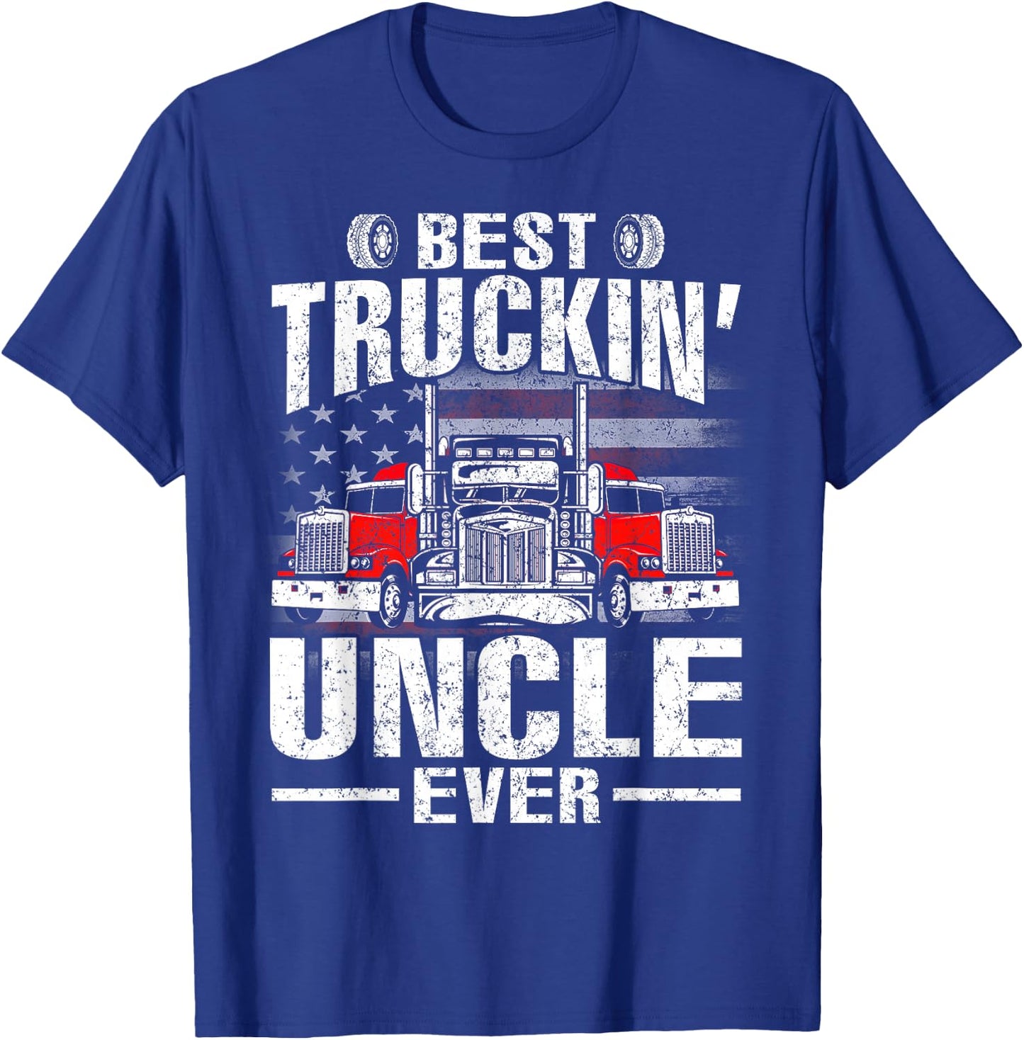 Best Truckin' Uncle Ever USA Flag Men T-Shirt - T-Shirt | Royal