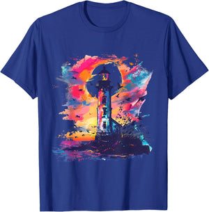 Lighthouse Sailing Sea Beach Boating Seaside House T-Shirt - T-Shirt | Royal