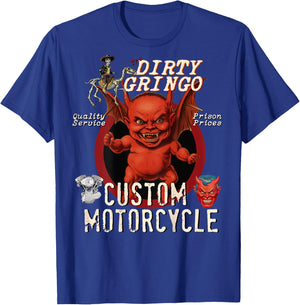 The Dirty Gringo Custom Motorcycle Devil Retro Rockabilly T-Shirt - T-Shirt | Royal