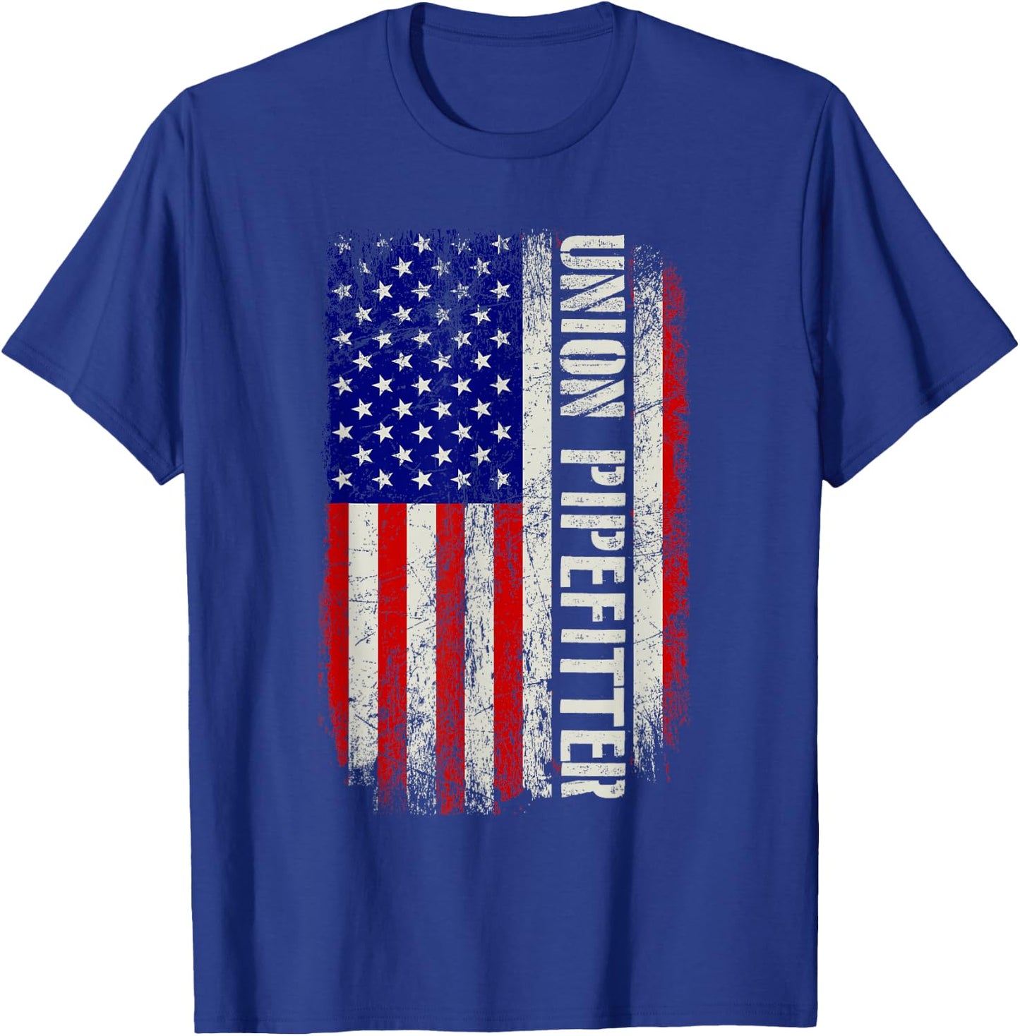 Union Pipefitter - Plumber Plumbing USA Flag Pipe Fitter T-Shirt - T-Shirt | Royal