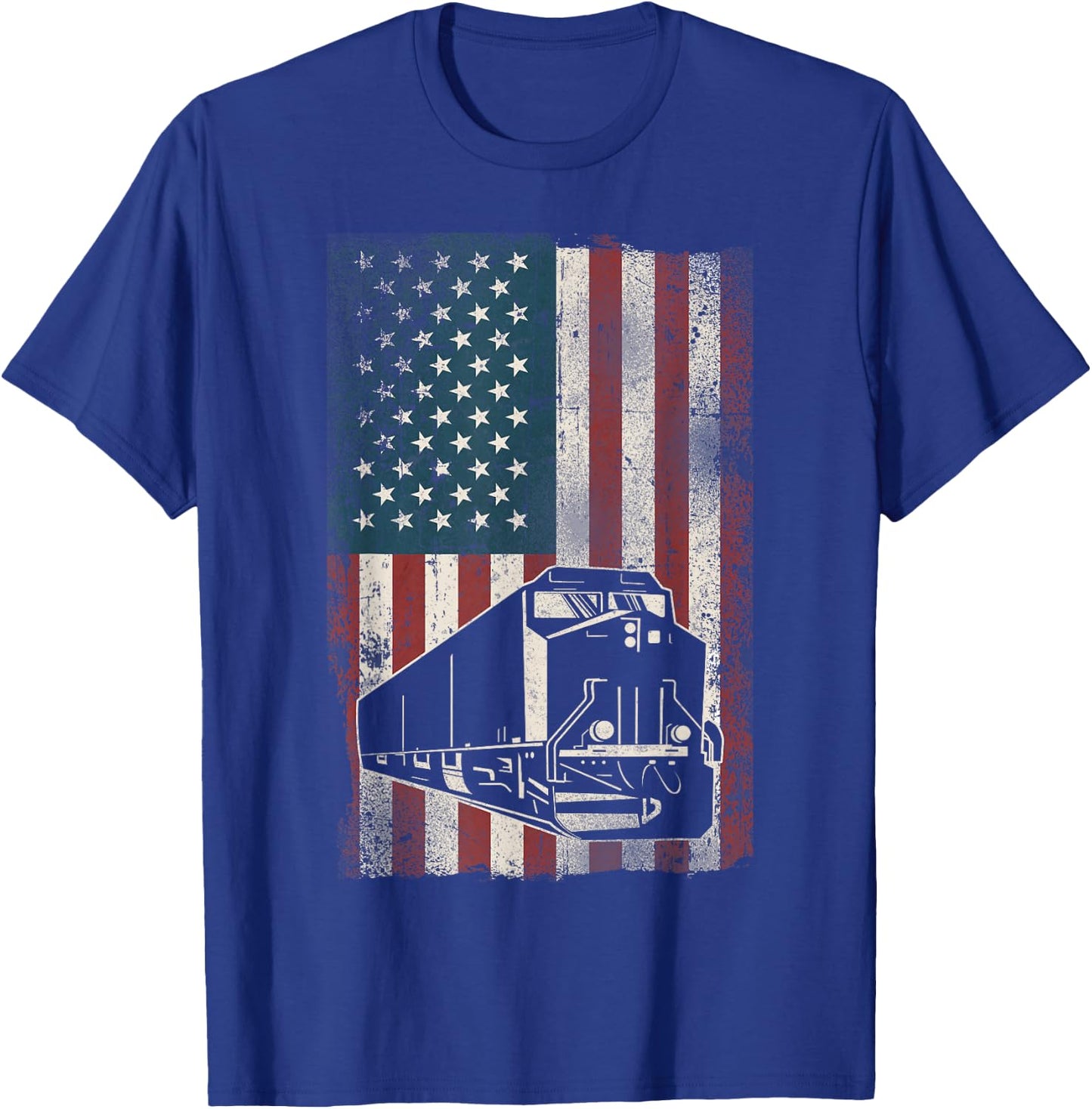 Freight Diesel Train Driver Trainspotting Locomotive T-Shirt - T-Shirt | Royal