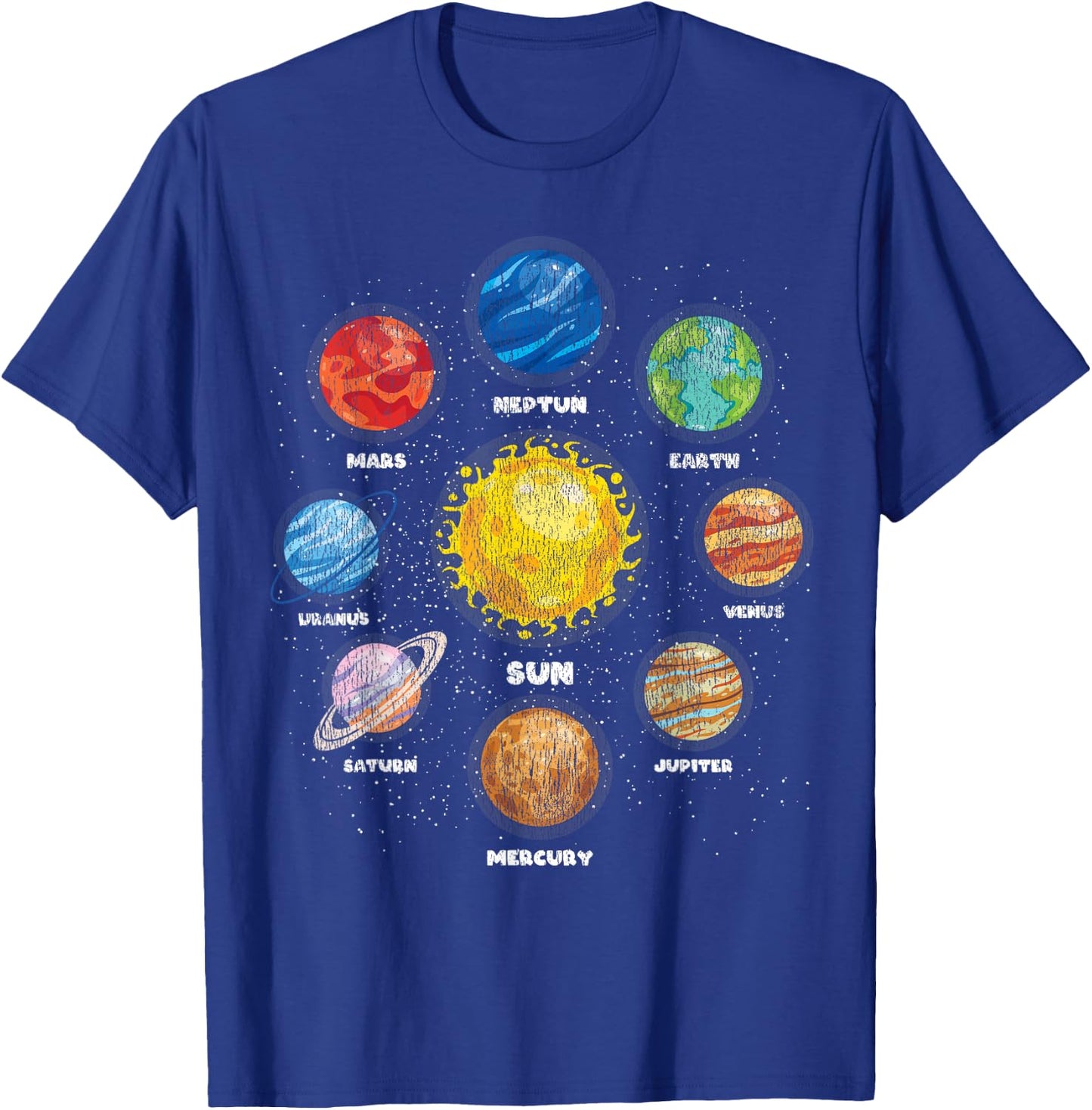 Space Travel Astronaut Planets Sun Astronomy Kids Space T-Shirt - T-Shirt | Royal