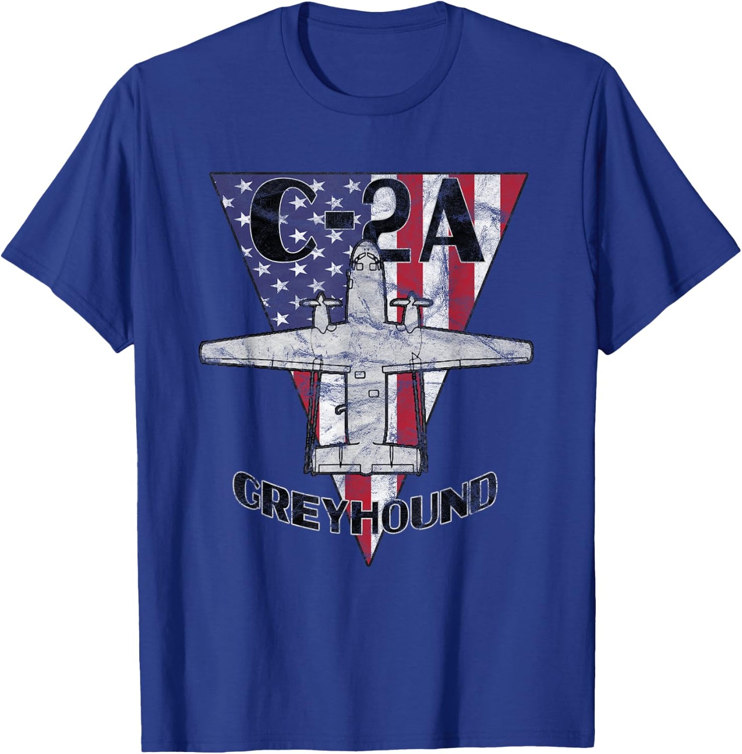 C-2A Greyhound Airplane Patriotic Airplane Vintage T-Shirt - T-Shirt | Royal