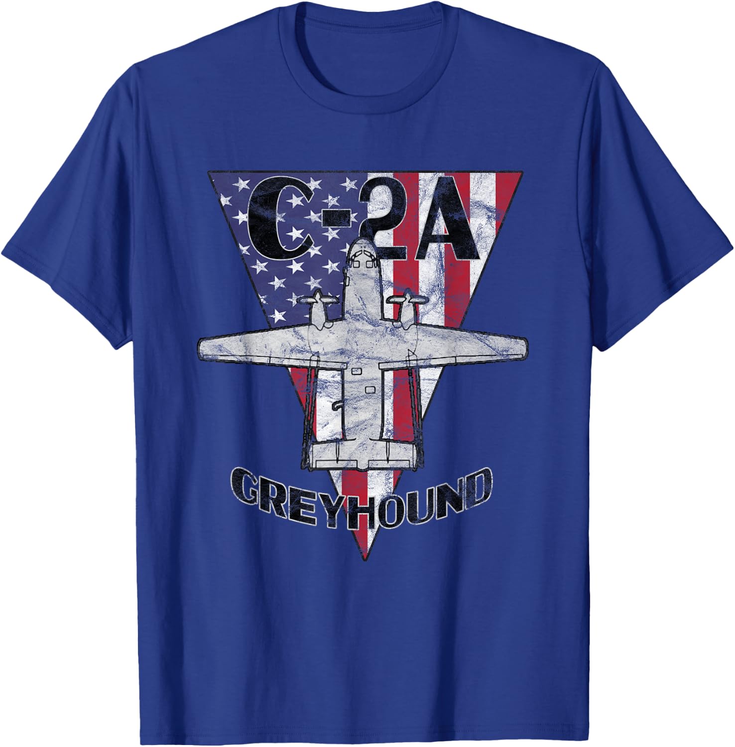 C-2A Greyhound Airplane Patriotic Airplane Vintage T-Shirt - T-Shirt | Royal