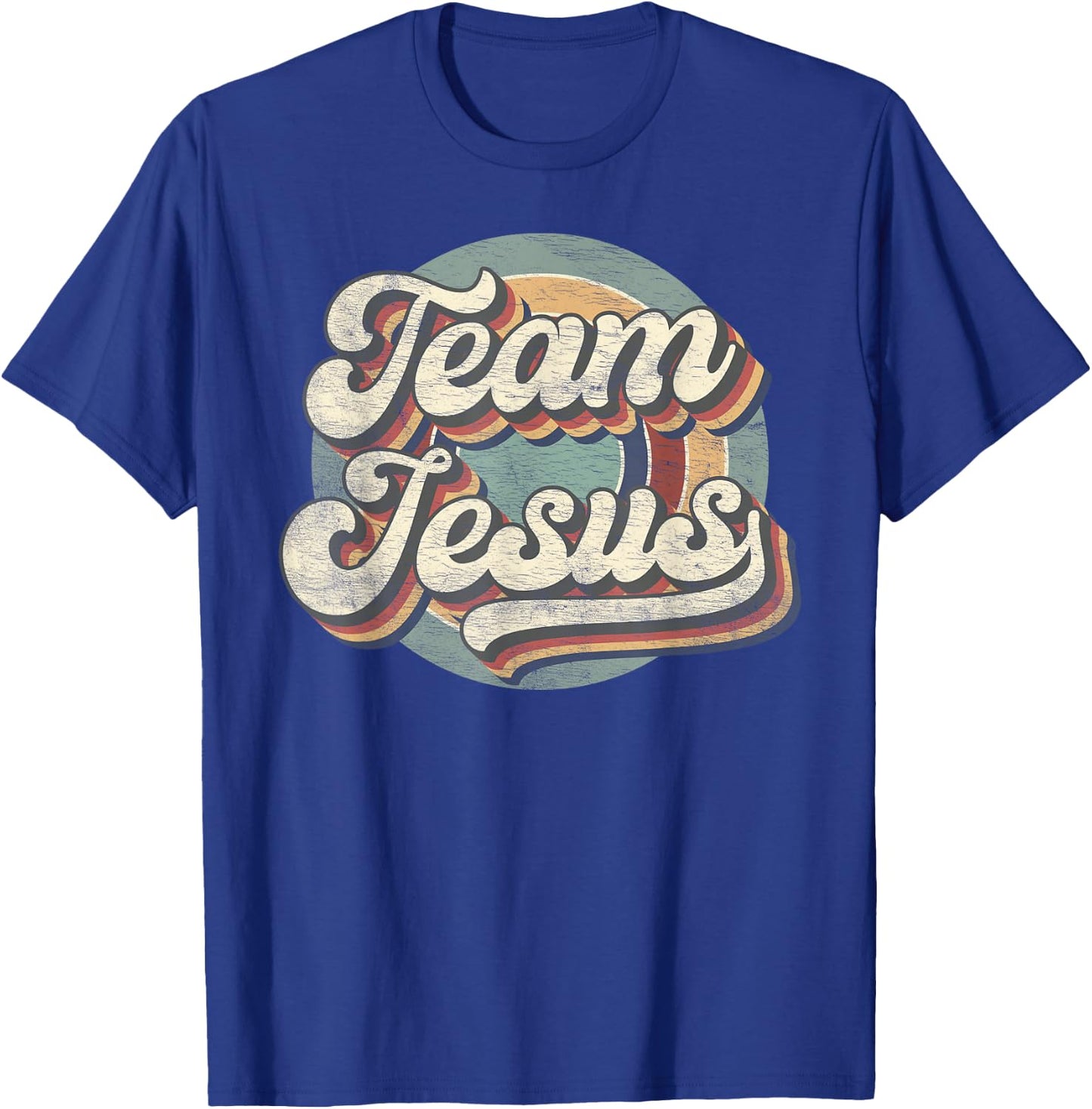 Retro Team Jesus Christian Bible Religious T-Shirt - T-Shirt | Royal