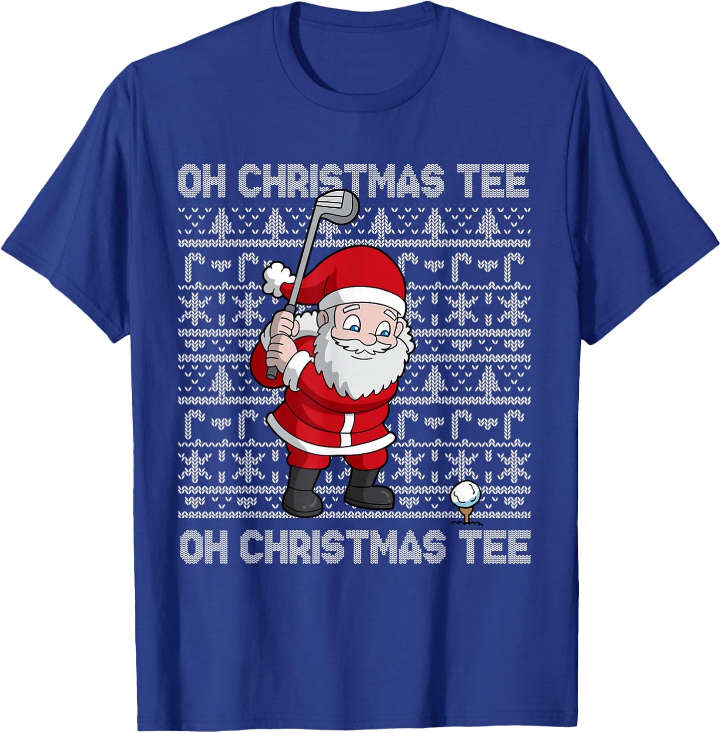 Golf Oh Christmas Santa Claus Golfer Golfing Short Sleeve T-Shirt - T-Shirt | Royal