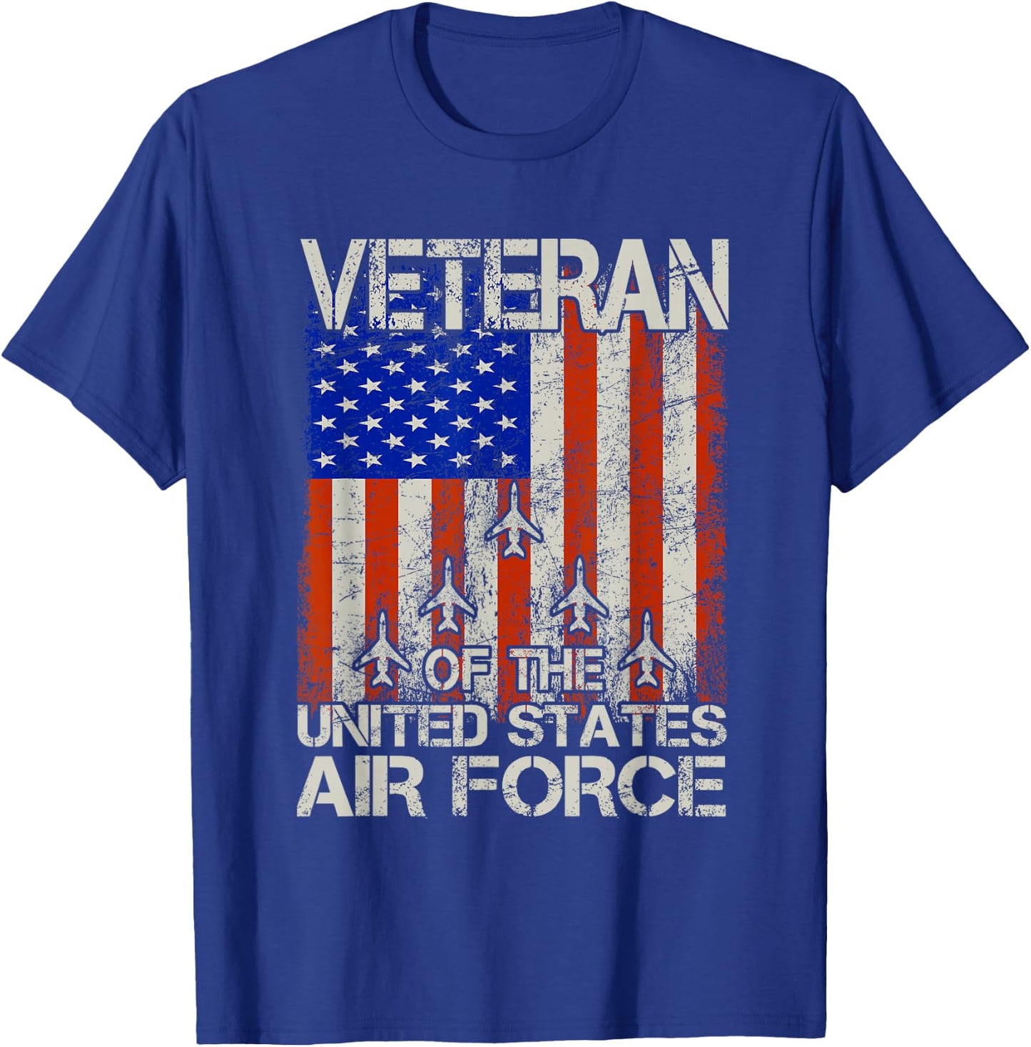 Veteran of the United States Air Force USAF Retro US Flag T-Shirt - T-Shirt | Royal