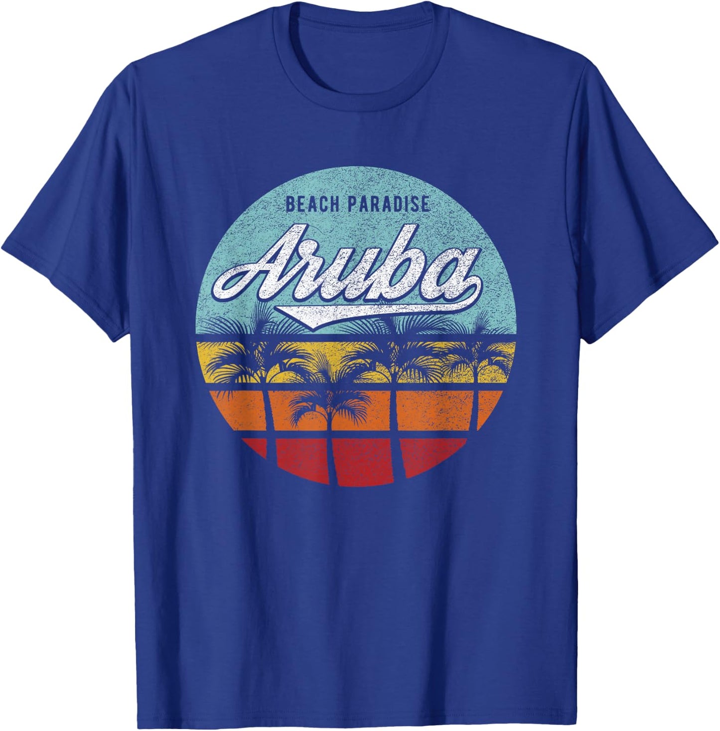 Aruba I Caribbean Retro Beach Vacation Cruise Travel T-Shirt - T-Shirt | Royal
