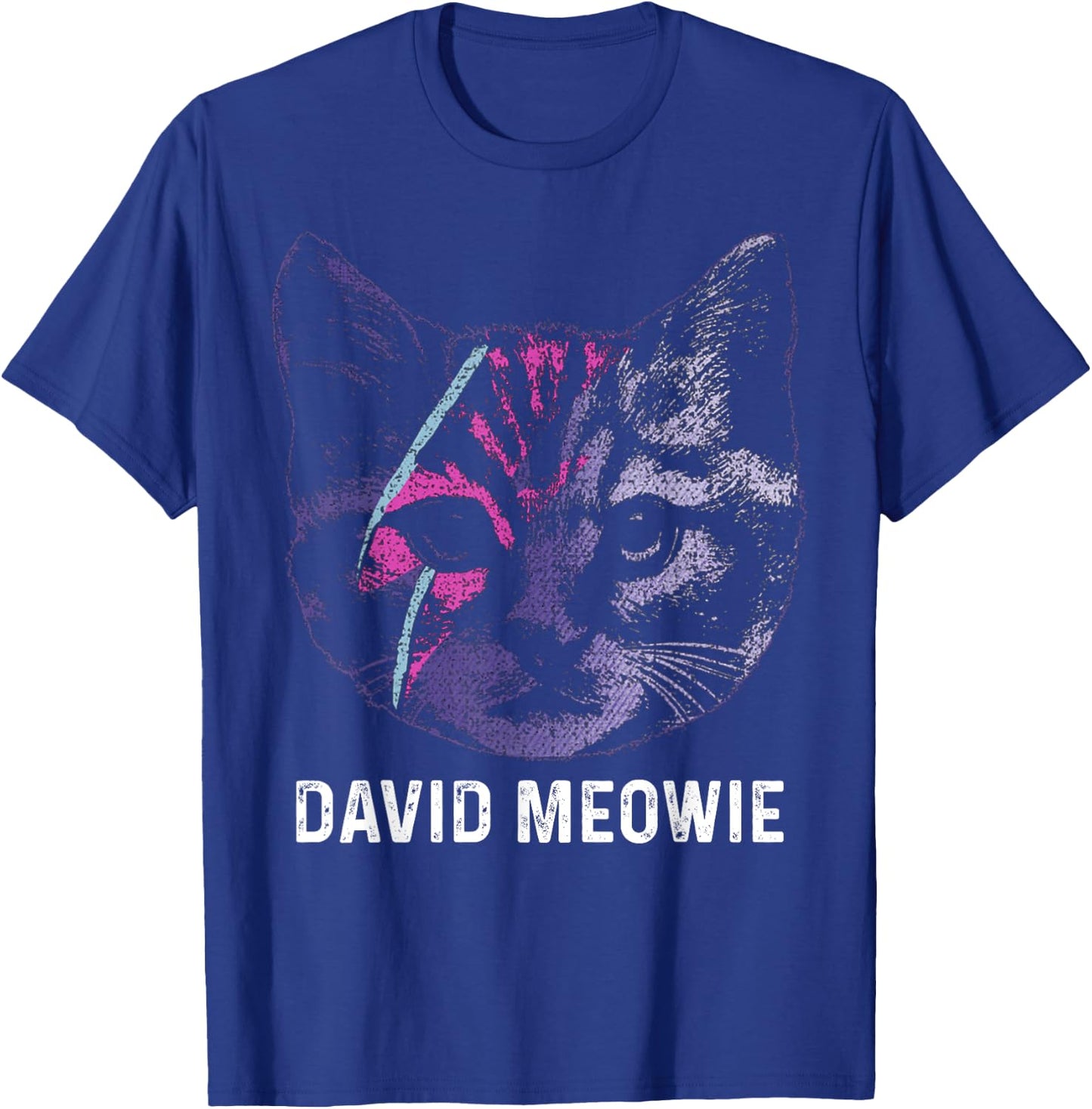 David Meowie Funny Cat Cat Lover T-Shirt - T-Shirt | Royal