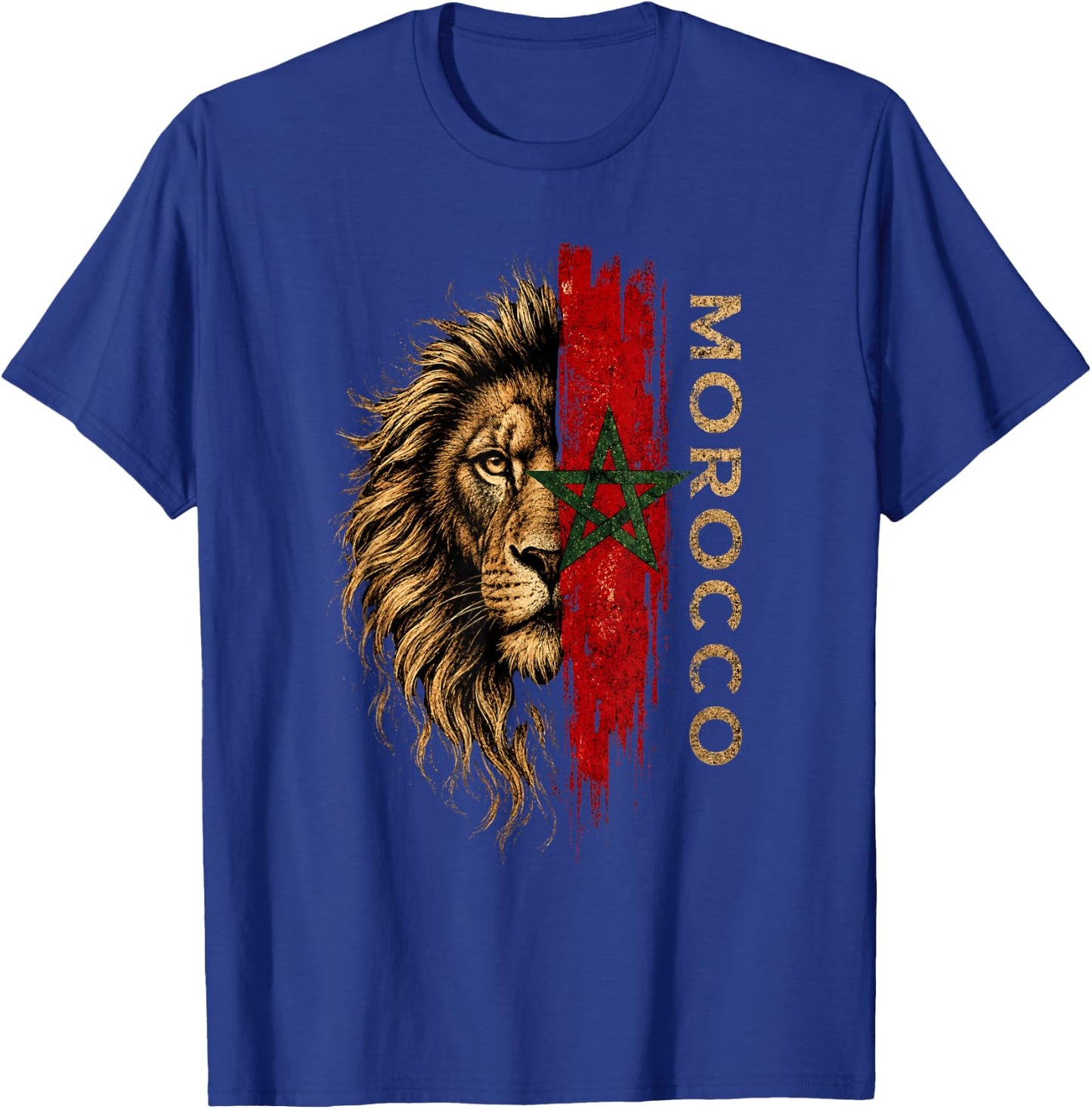 Morocco Lion Pride Vintage Patriotic Moroccan Heritage T-Shirt - T-Shirt | Royal