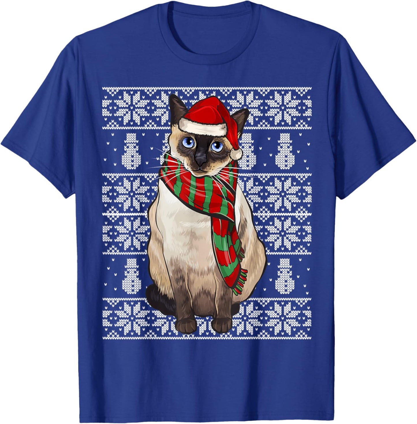 Santa Hat Xmas Siamese Cat Ugly Christmas Women T-Shirt - T-Shirt | Royal