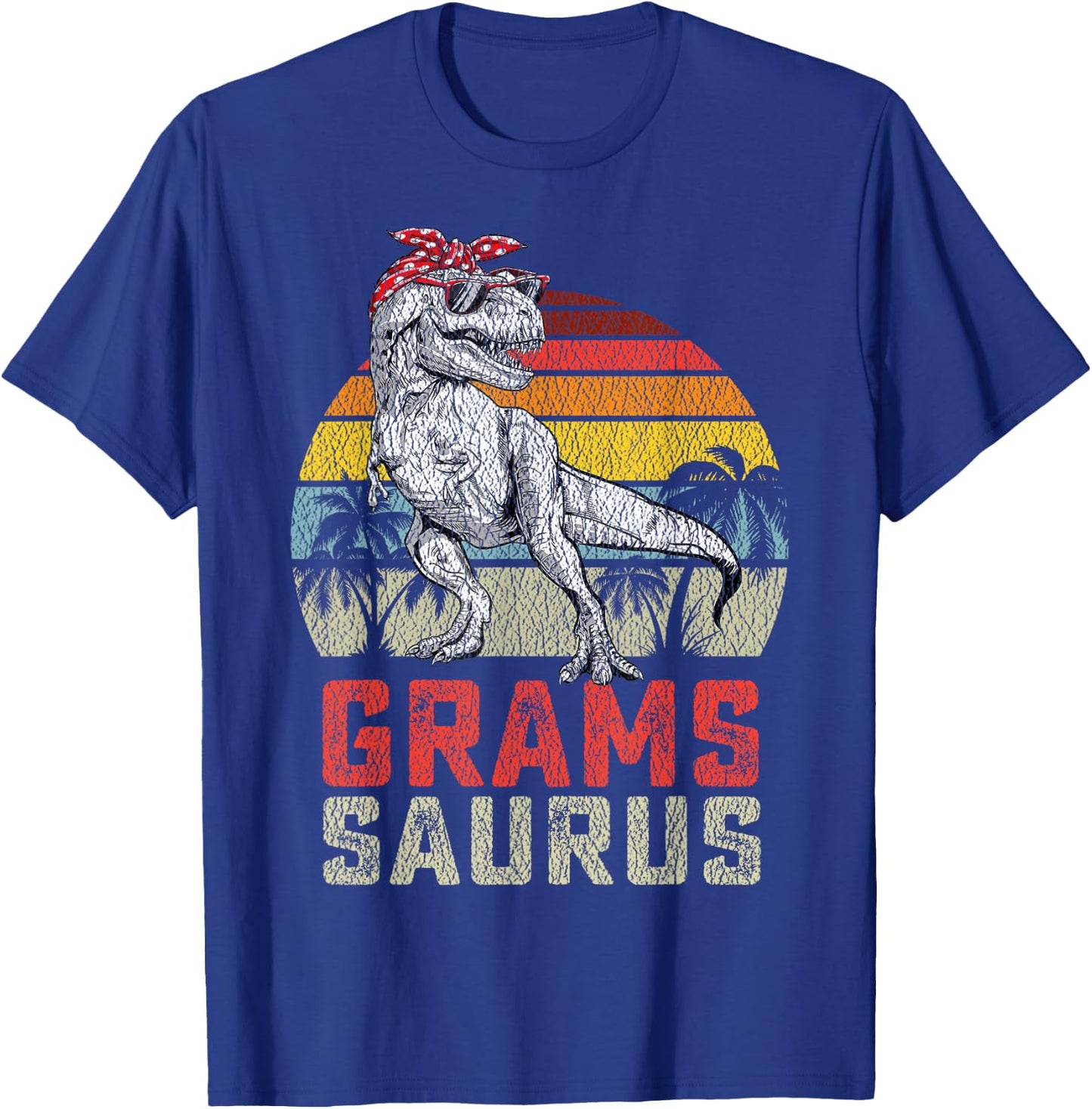 Gramssaurus T Rex Dinosaur Grams Saurus Family Matching T-Shirt - T-Shirt | Royal